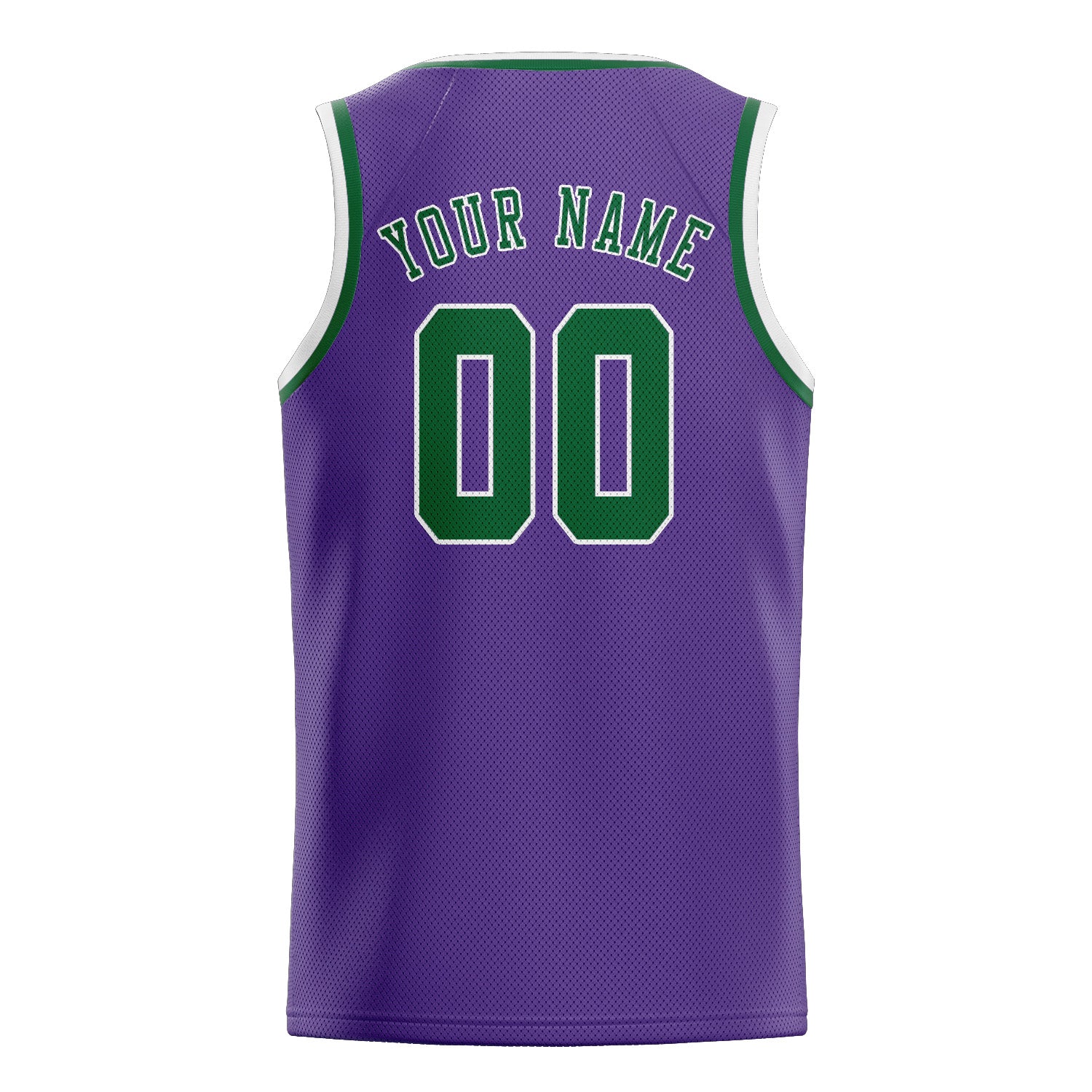 Maillot de basketball personnalisé violet clair et vert