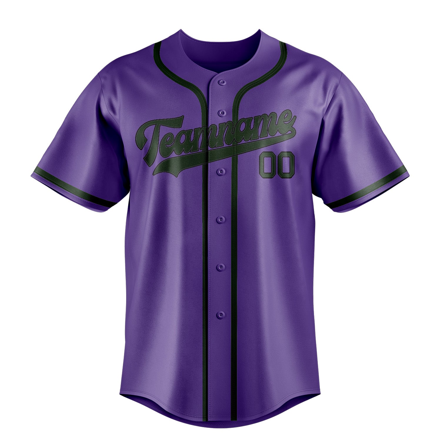 Maillot de baseball personnalisé violet clair et vert foncé