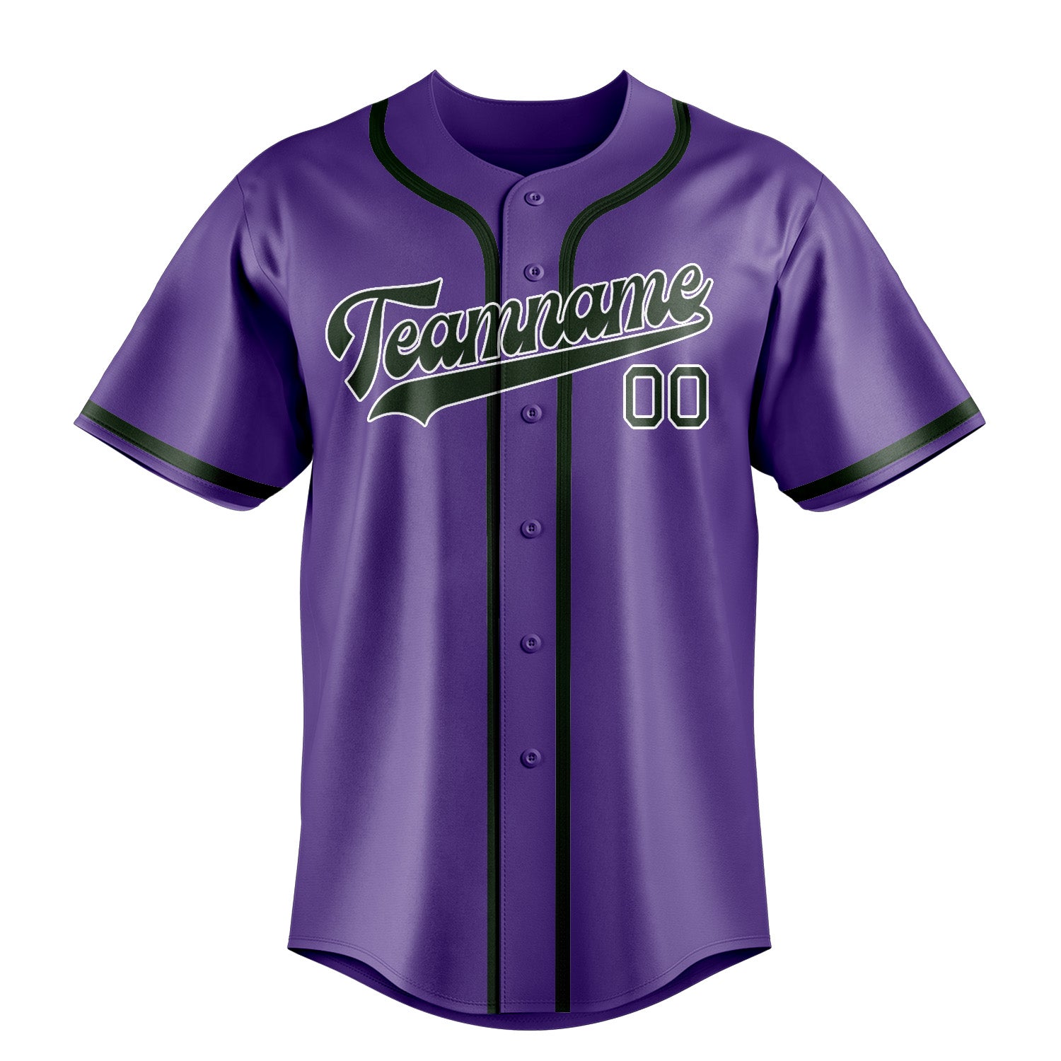 Maillot de baseball personnalisé violet clair et vert foncé