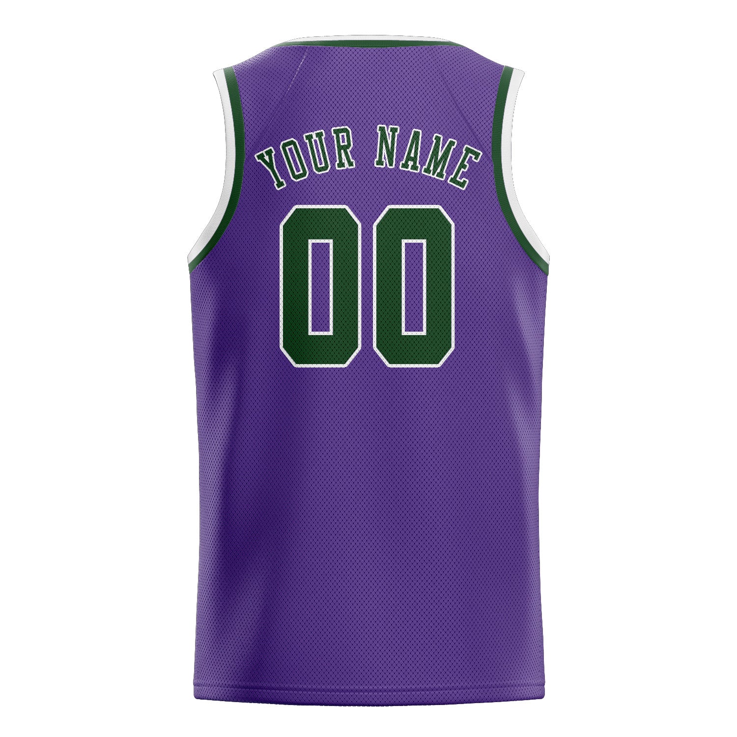 Maillot de basketball personnalisé violet clair et vert foncé