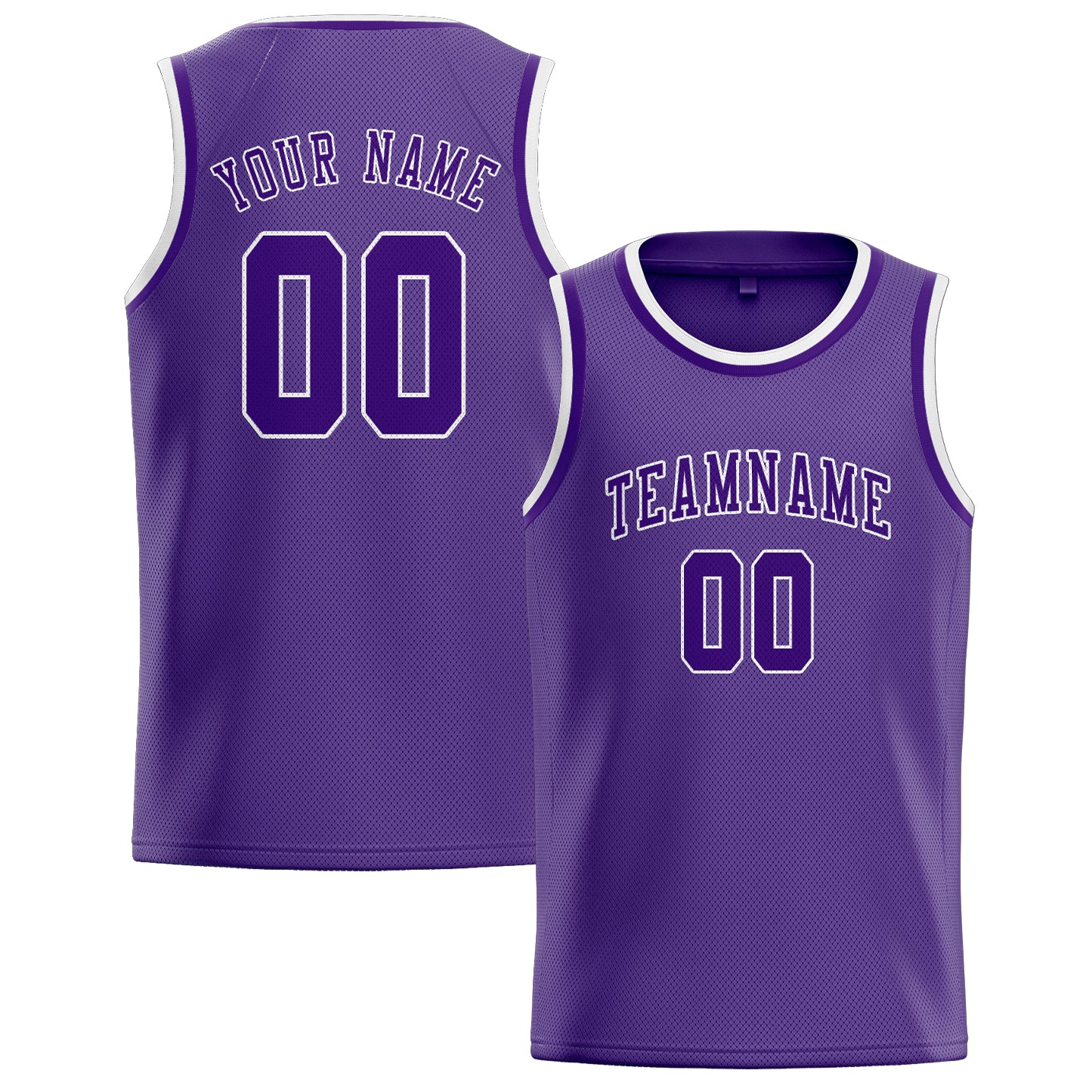 Maillot de basketball violet clair personnalisé