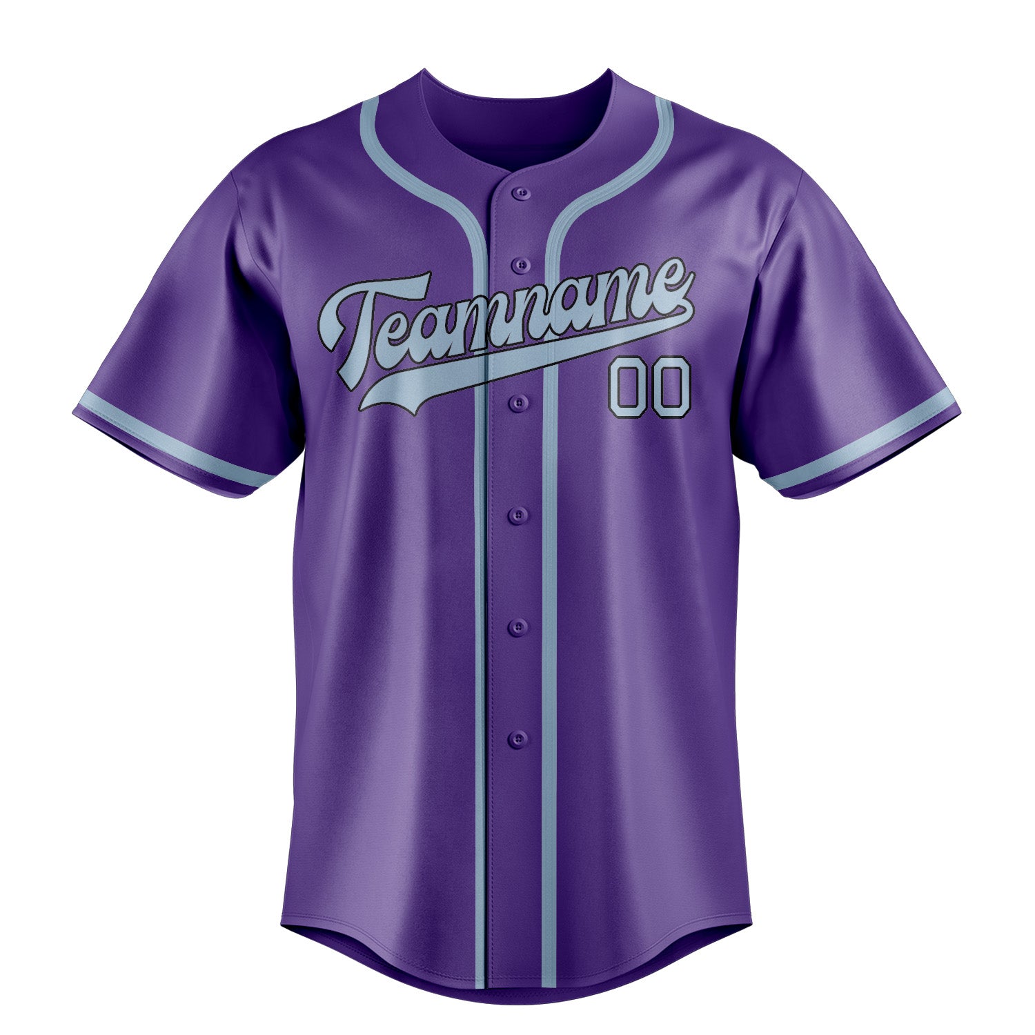 Maillot de baseball personnalisé violet clair et bleu clair