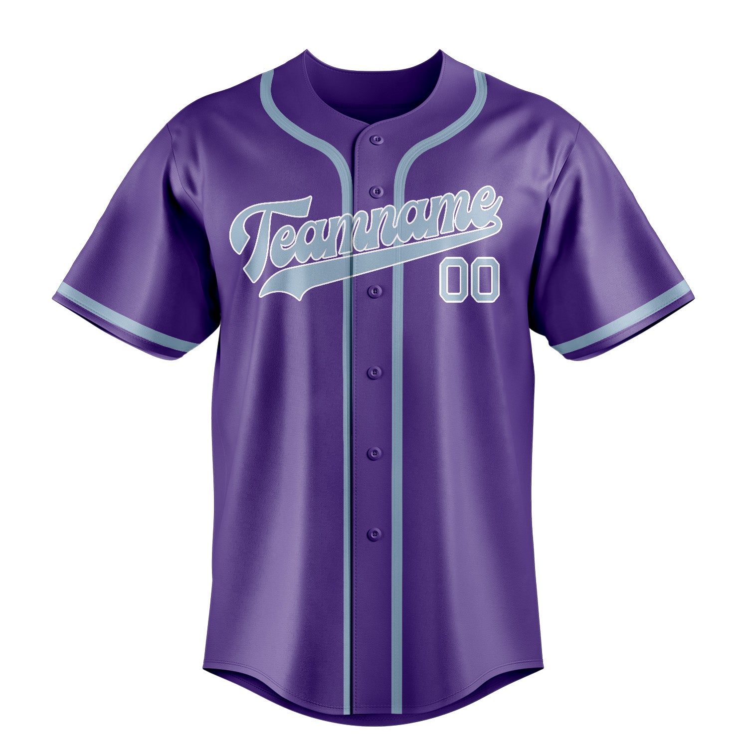 Maillot de baseball personnalisé violet clair et bleu clair
