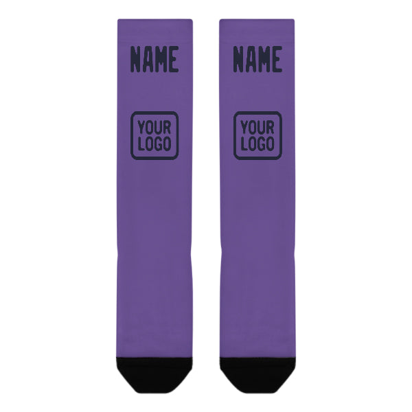 Chaussettes hautes bleu marine lilas clair personnalisées