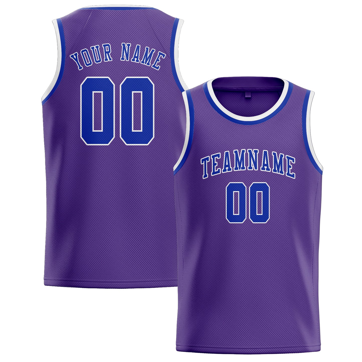 Maillot de basketball personnalisé violet clair et bleu ciel