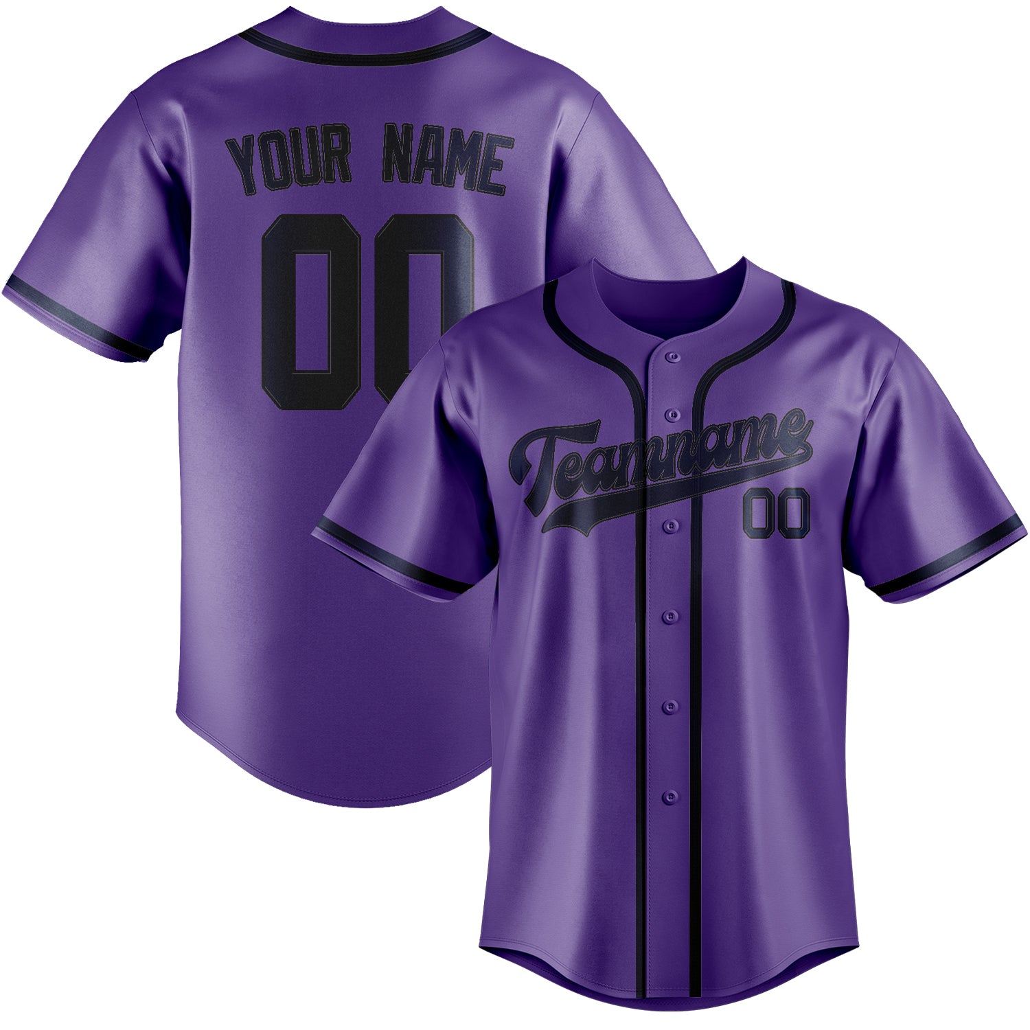 Maillot de baseball personnalisé violet clair et bleu
