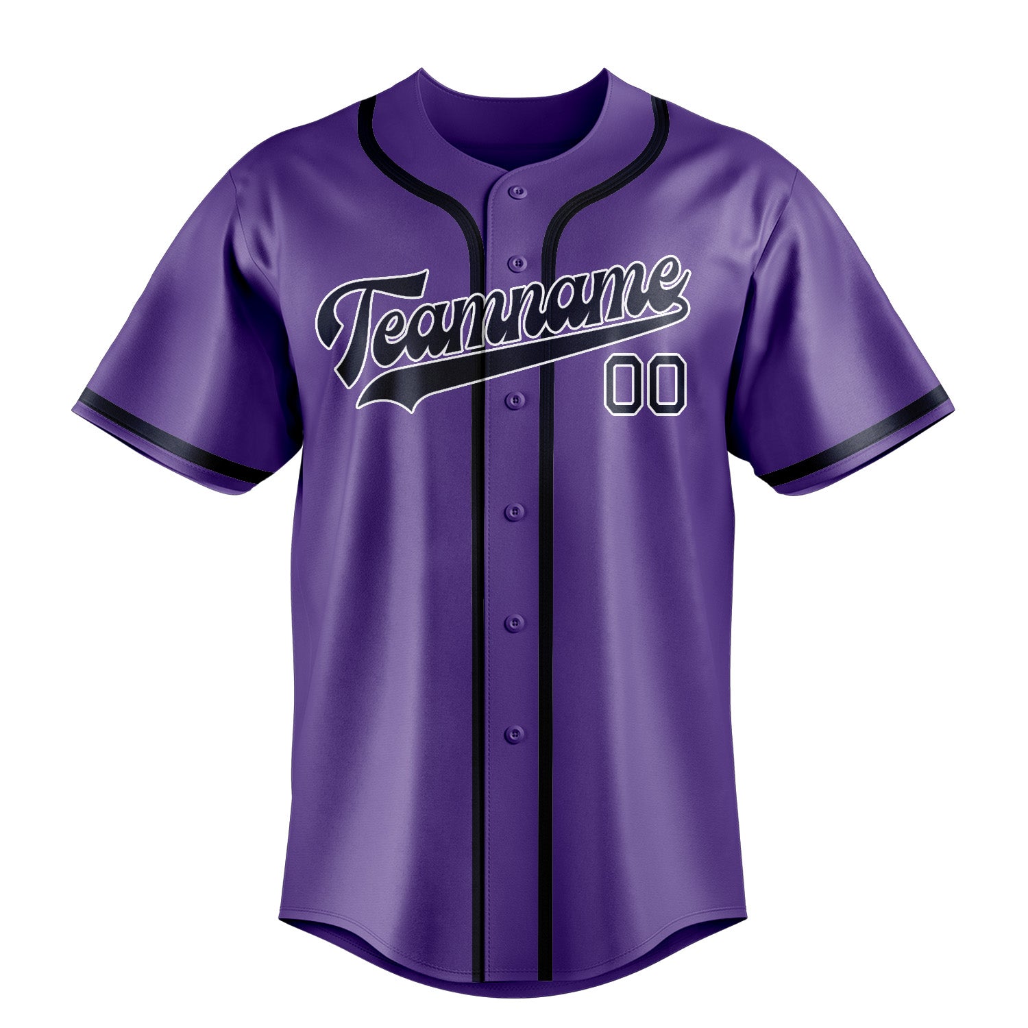 Maillot de baseball personnalisé violet clair et marine