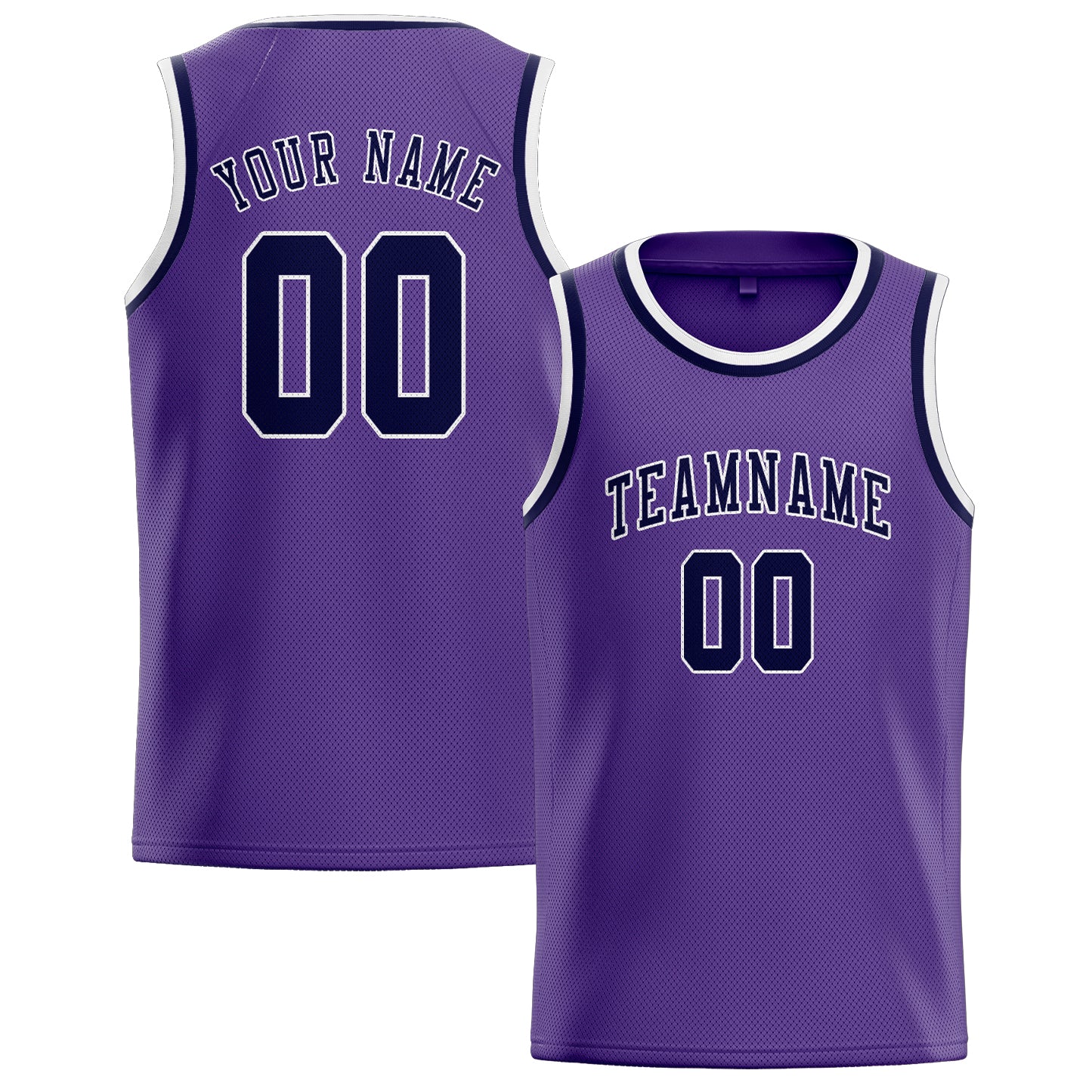 Maillot de basketball personnalisé violet clair et marine