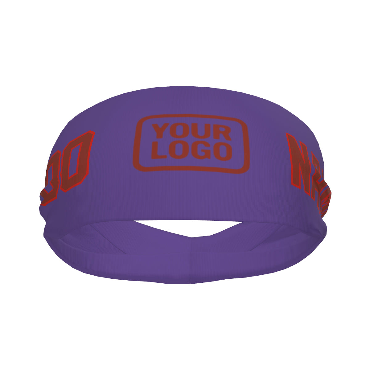 Bandeau de sport personnalisé violet clair et corail rouge