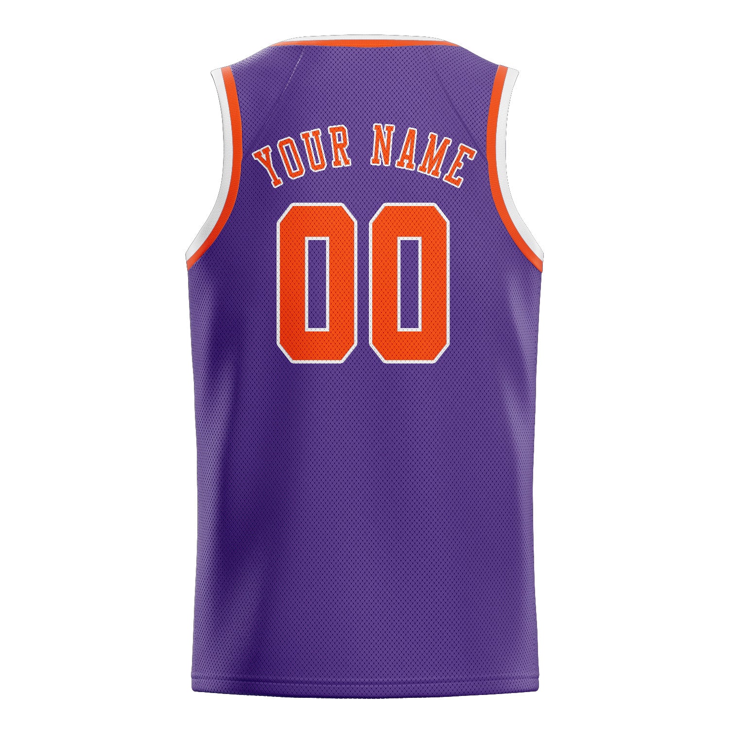 Maillot de basketball personnalisé violet clair, orange et rouge