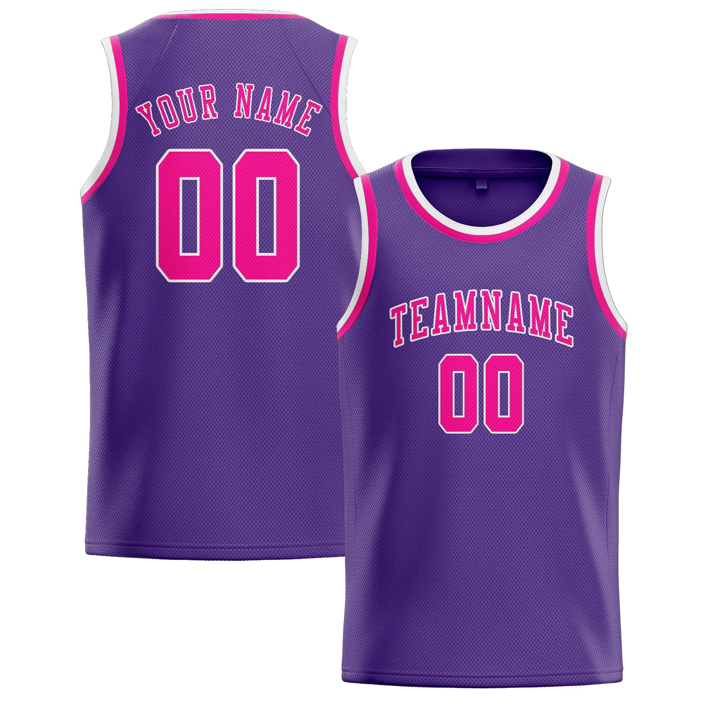 Maillot de basketball personnalisé rose et violet clair
