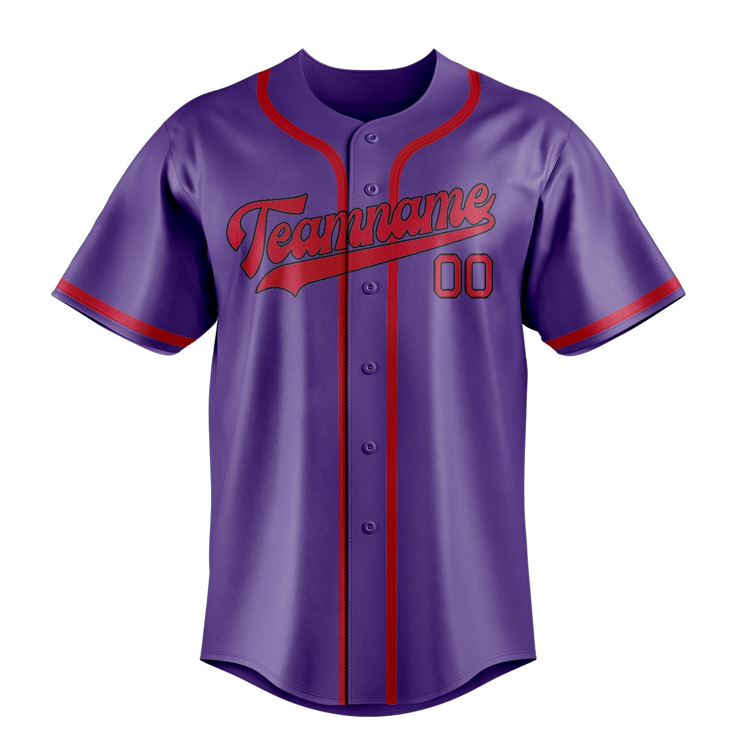 Maillot de baseball personnalisé violet clair et rouge