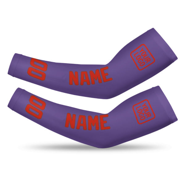 Manchon de bras personnalisé violet clair, orange et rouge