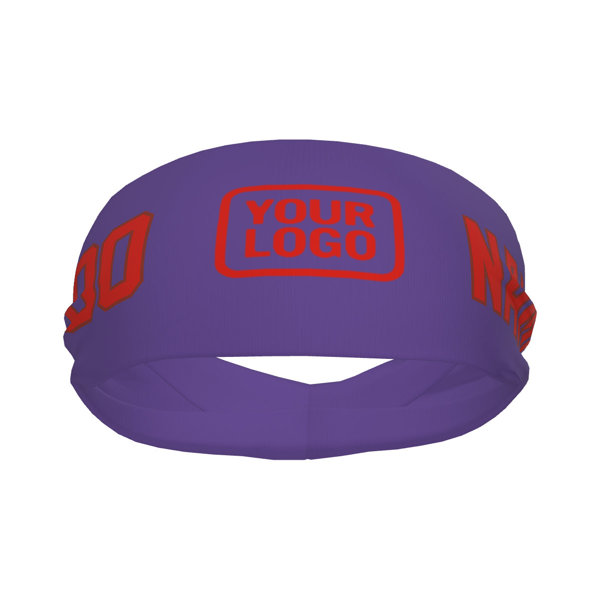 Bandeau de sport personnalisé violet clair, orange et rouge