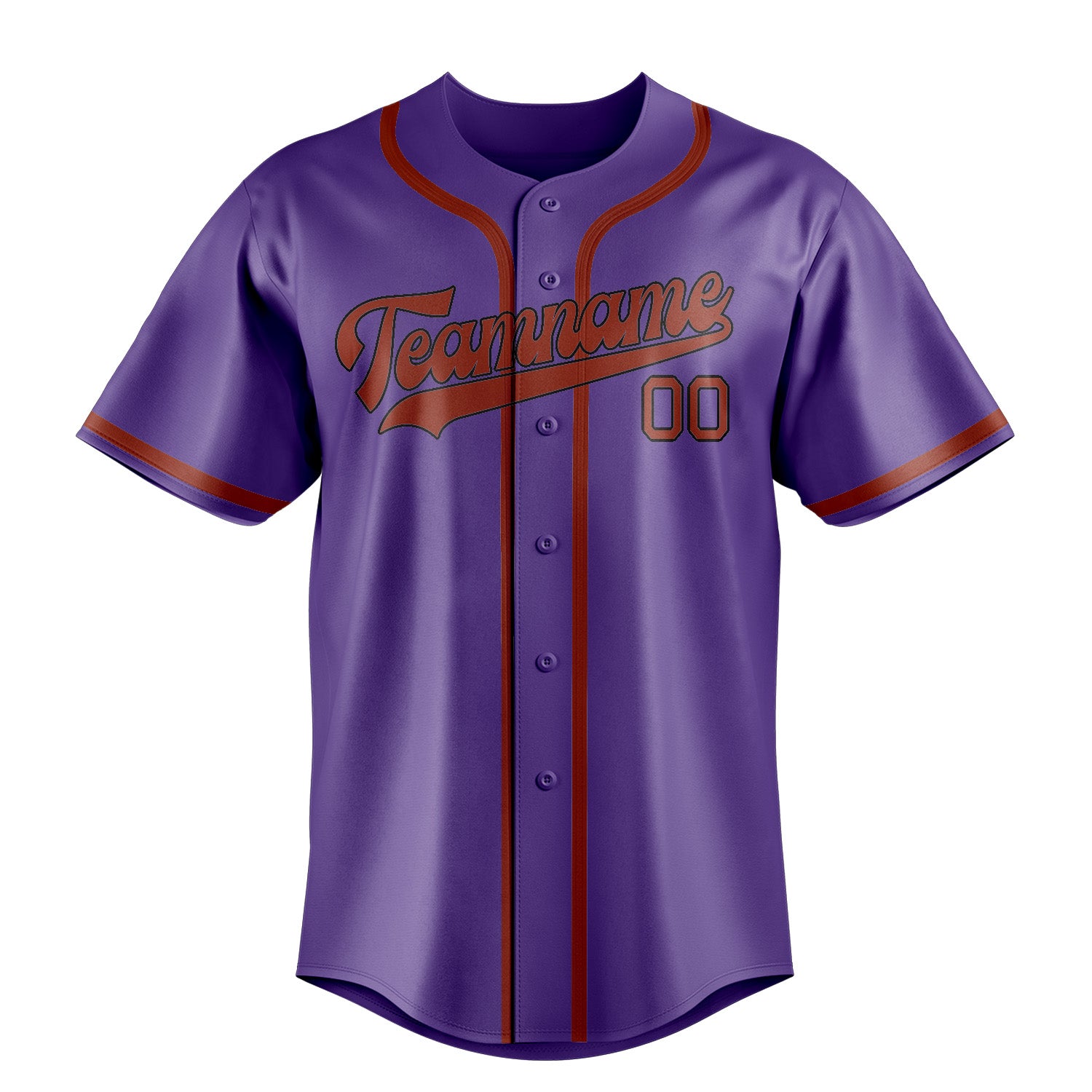 Maillot de baseball personnalisé violet clair corail rouge