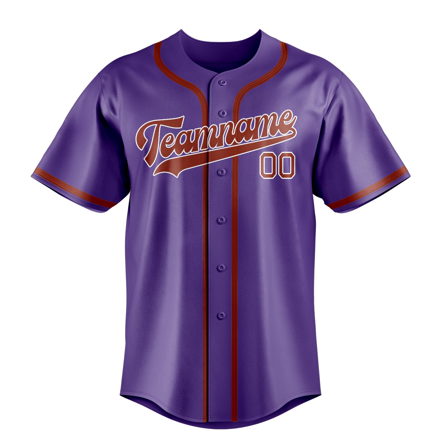 Maillot de baseball personnalisé violet clair corail rouge