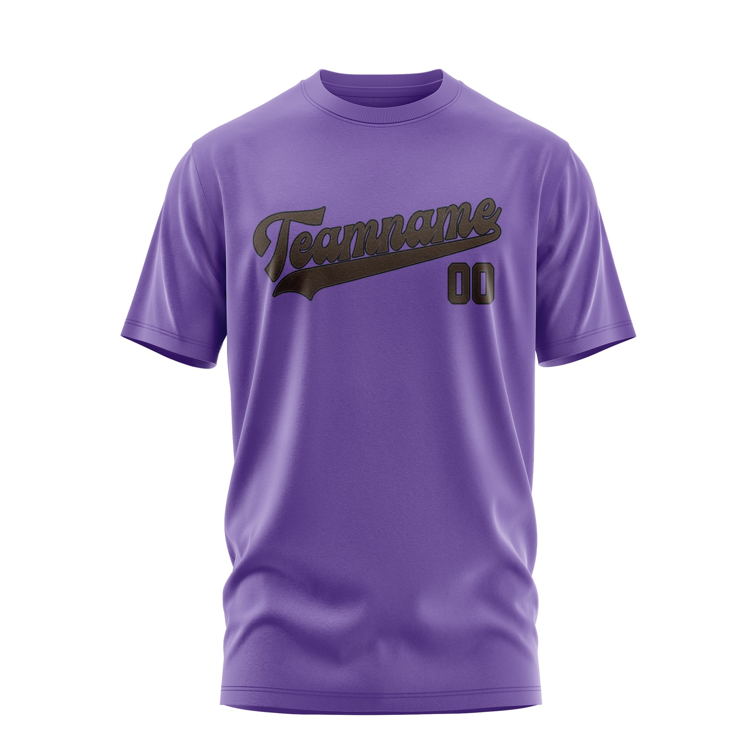 T-shirt personnalisé violet clair et marron