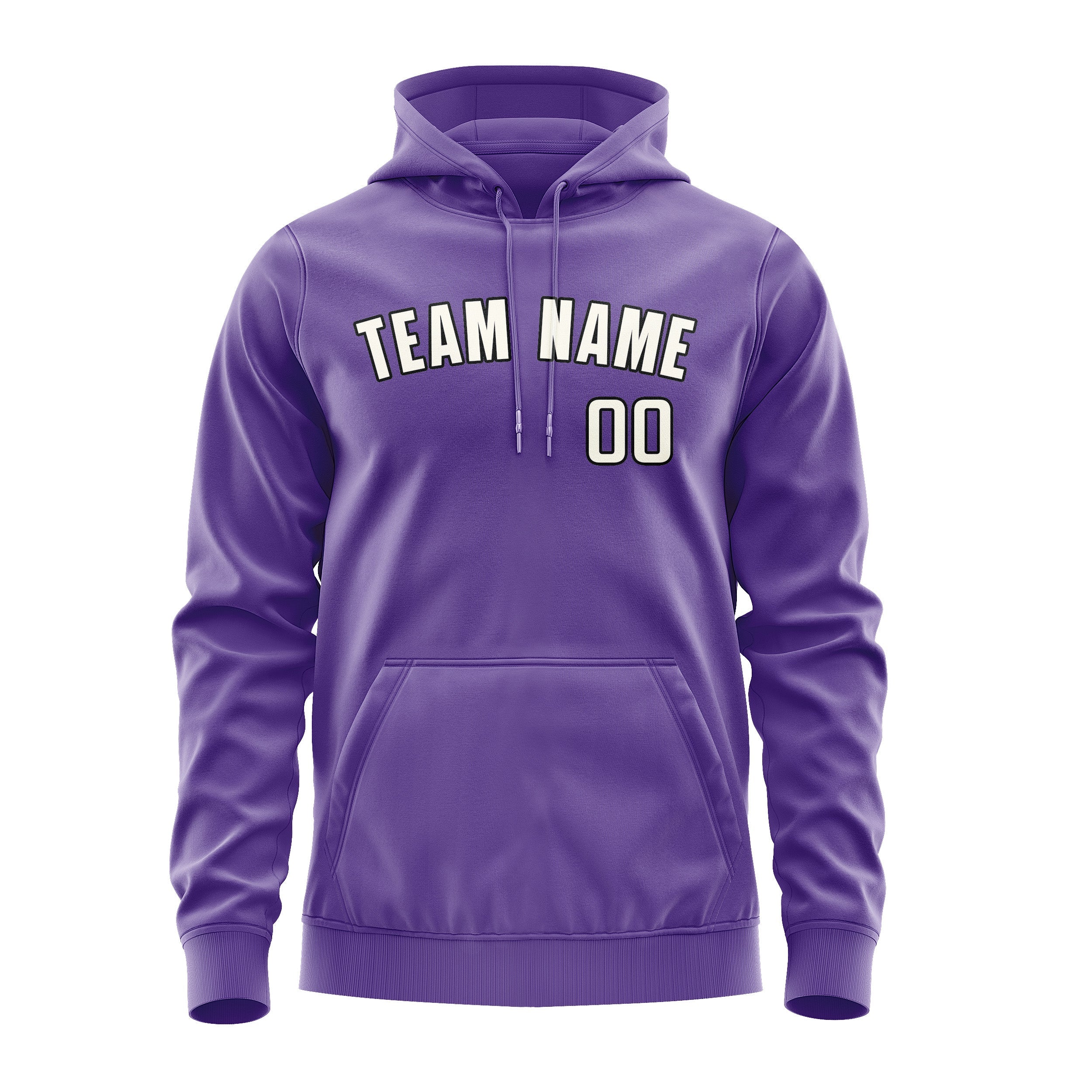 Sweat à capuche crème violet clair personnalisé 