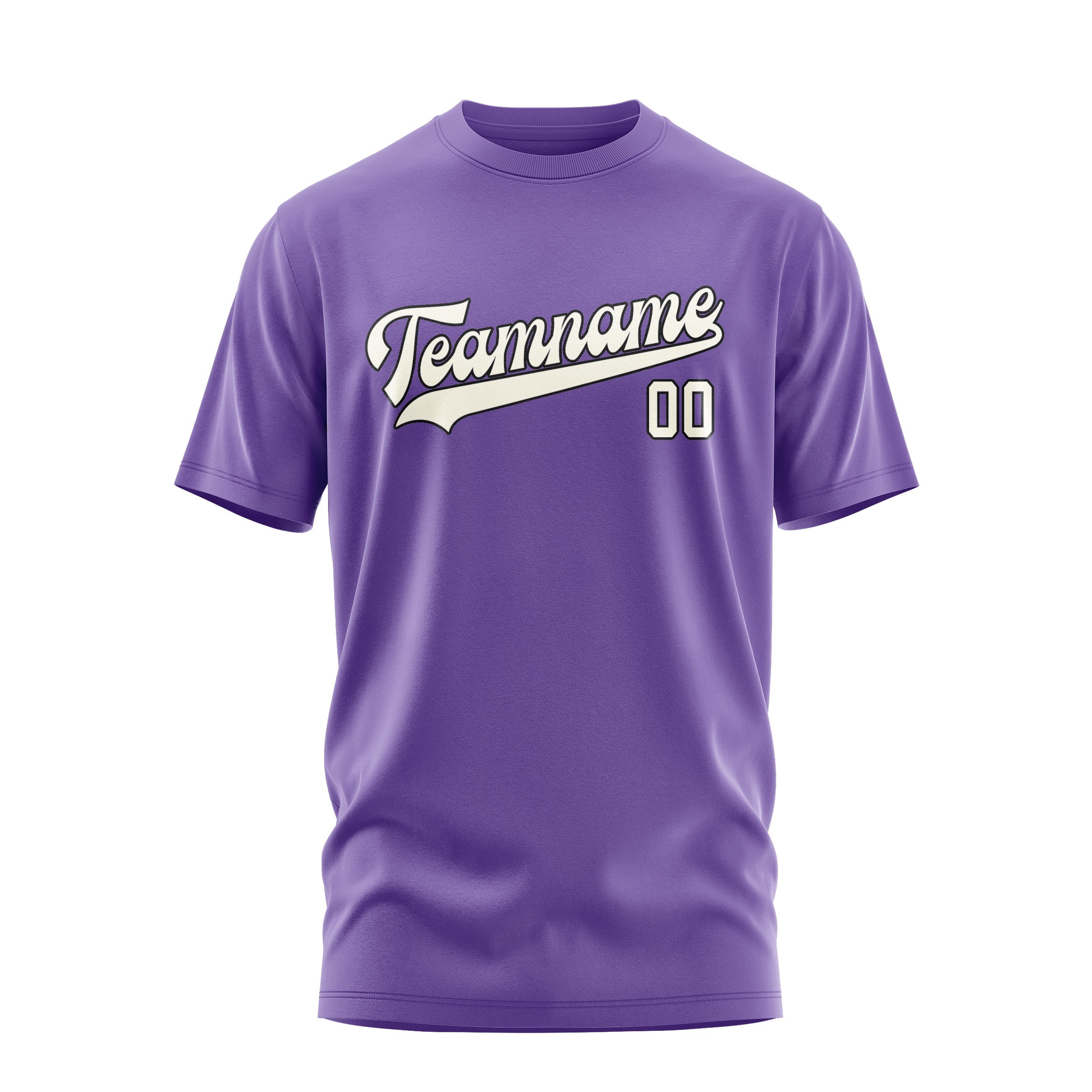 T-shirt crème violet clair personnalisé