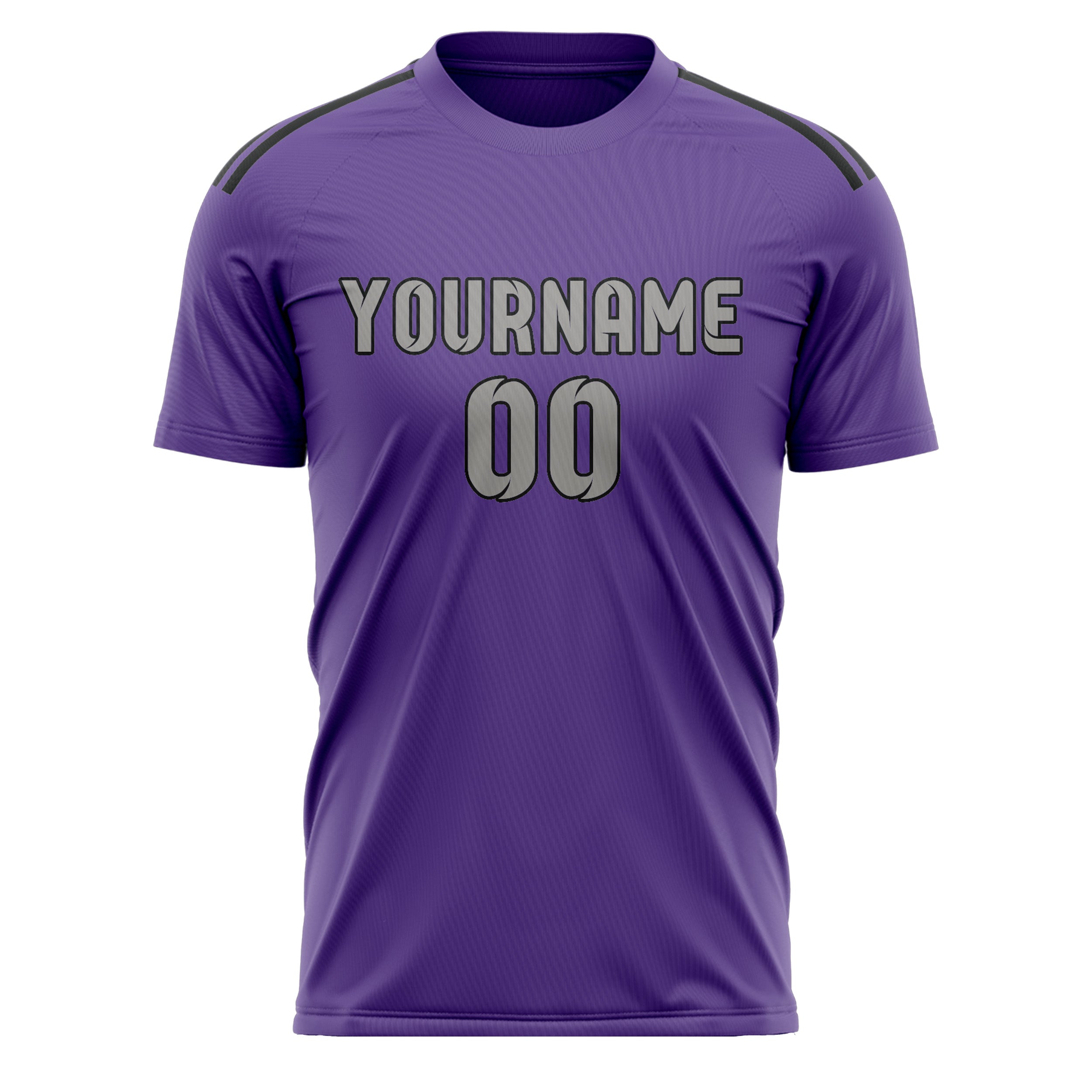 Maillot de football personnalisé violet clair et gris