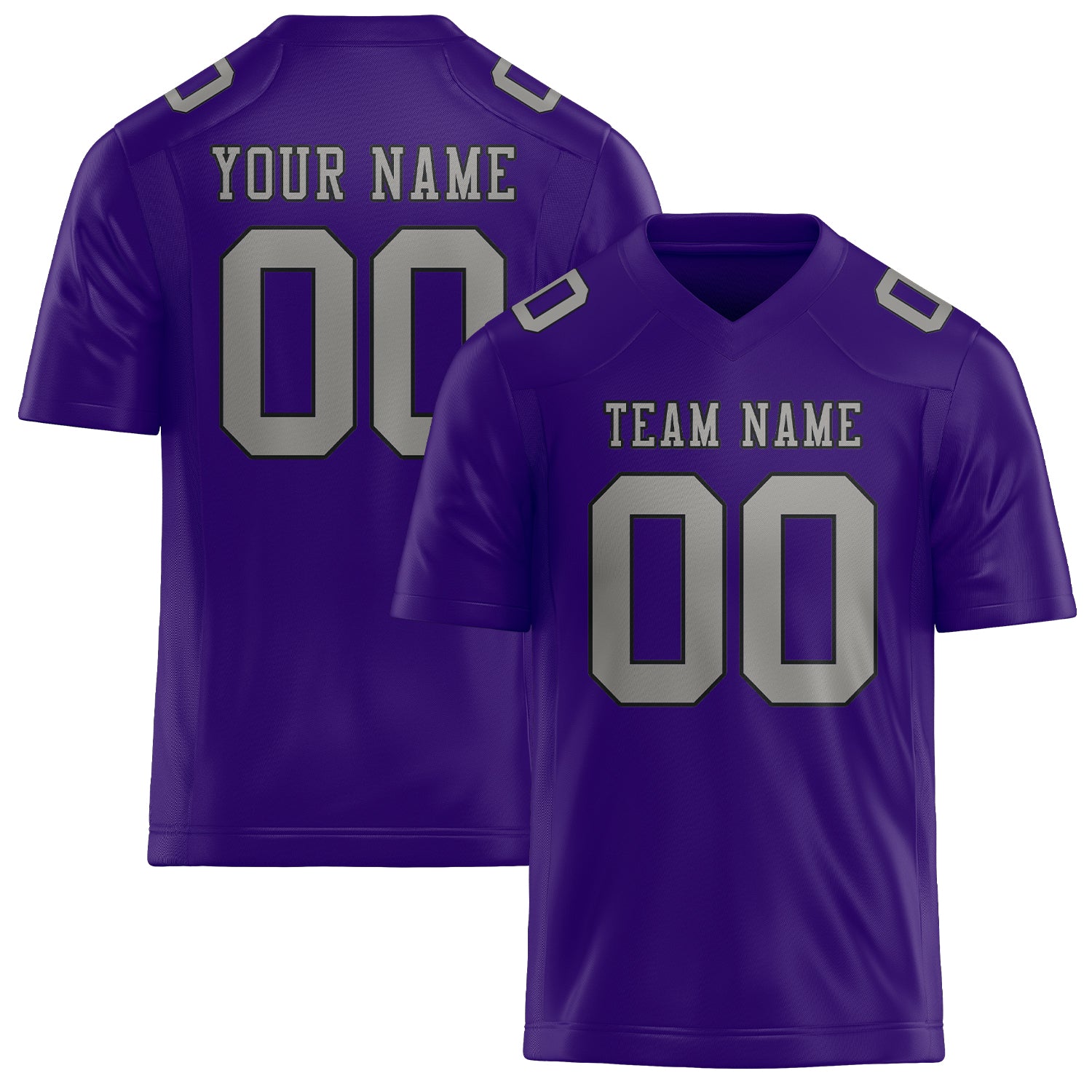 Custom Light Purple Gray Football Jersey