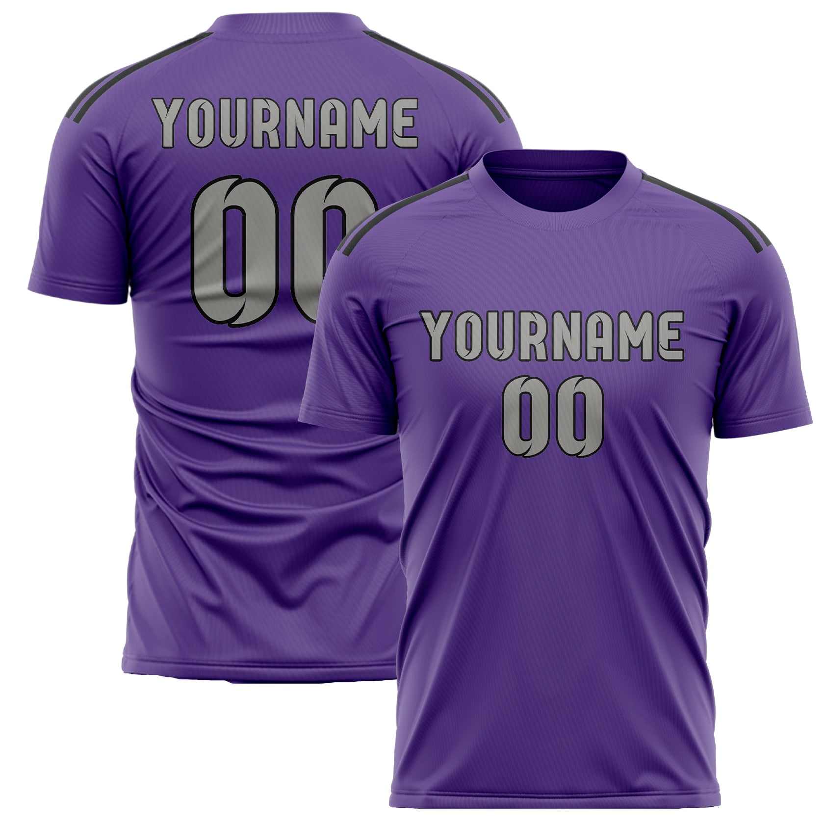 Maillot de football personnalisé violet clair et gris