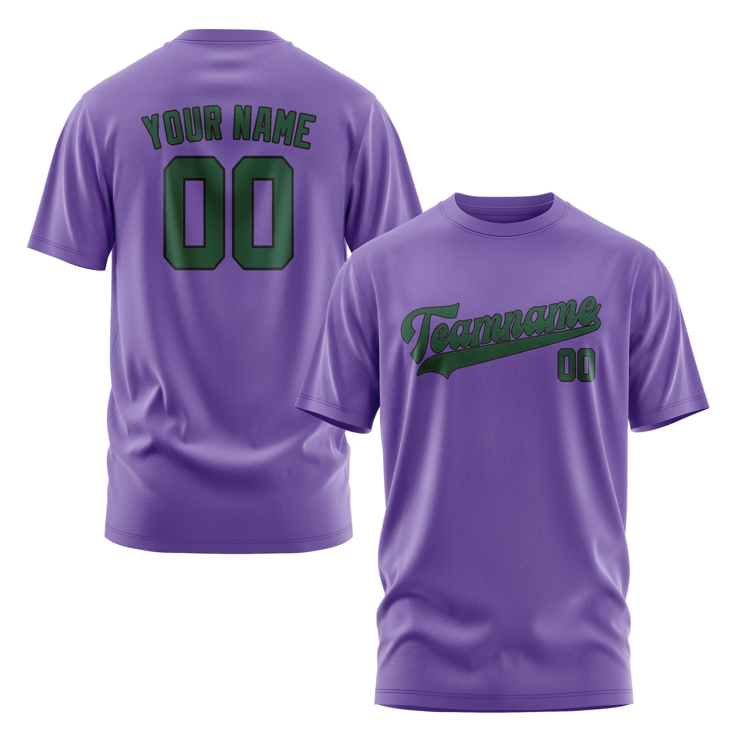 T-shirt personnalisé violet clair et vert
