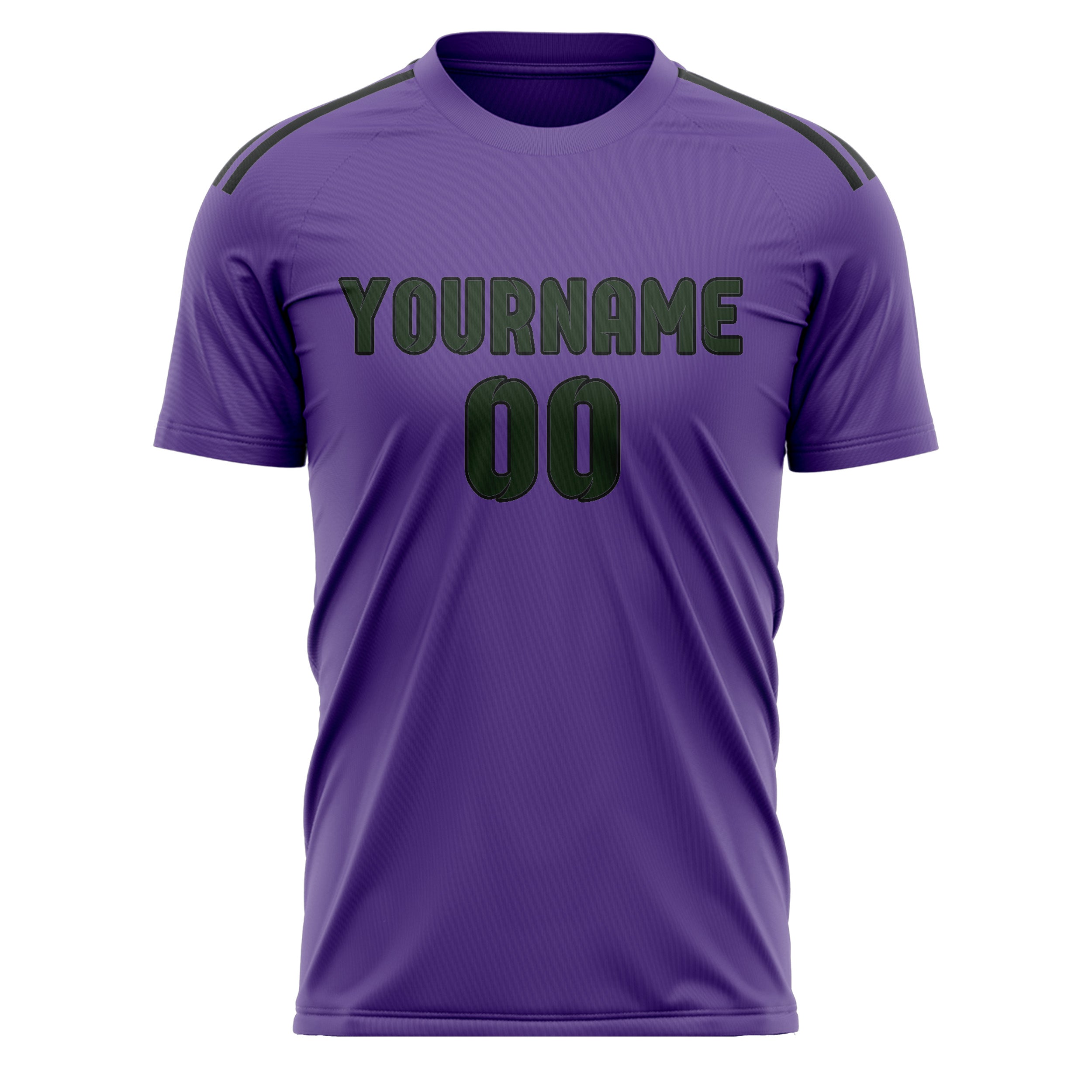 Maillot de football personnalisé violet clair et vert foncé