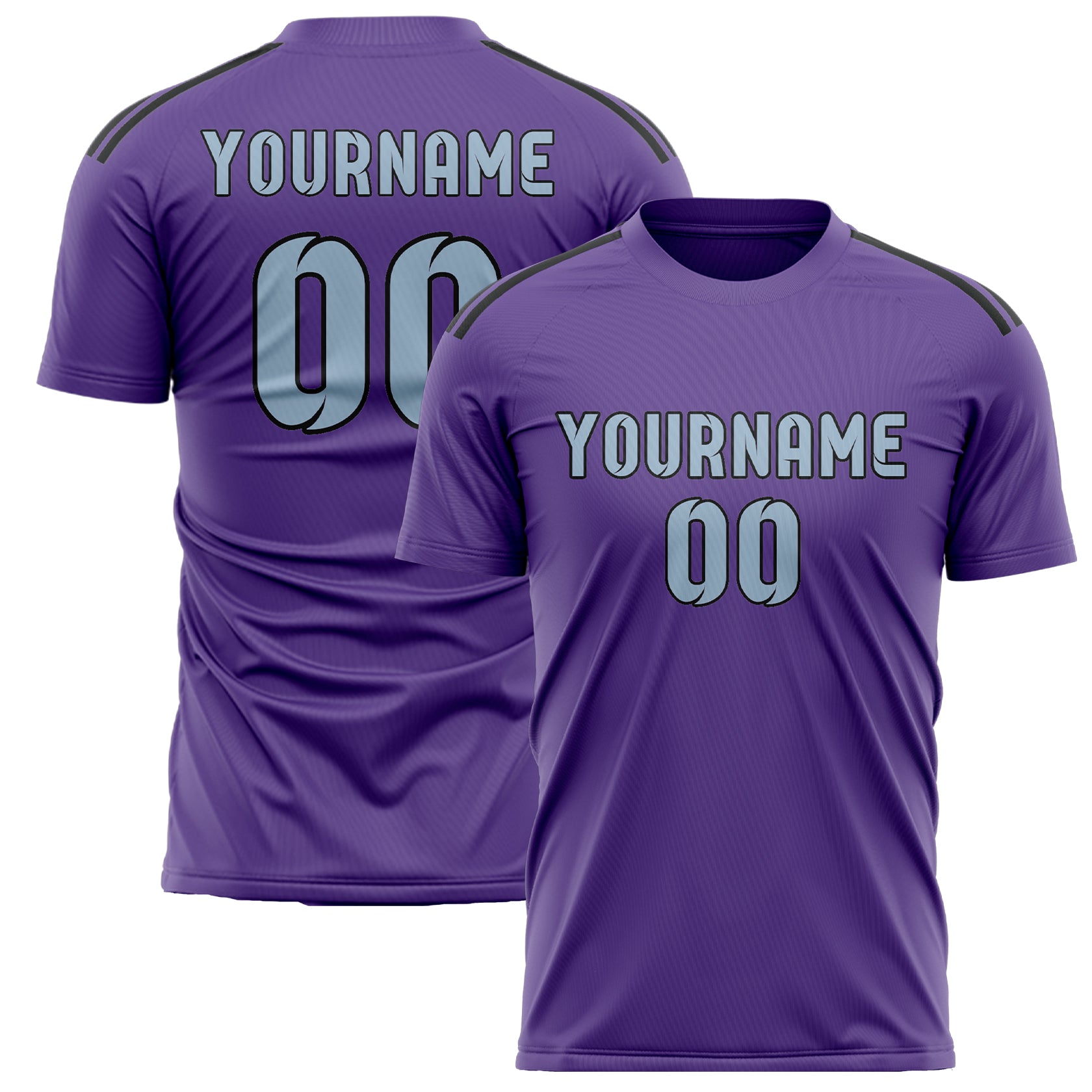 Maillot de football personnalisé violet clair et bleu clair