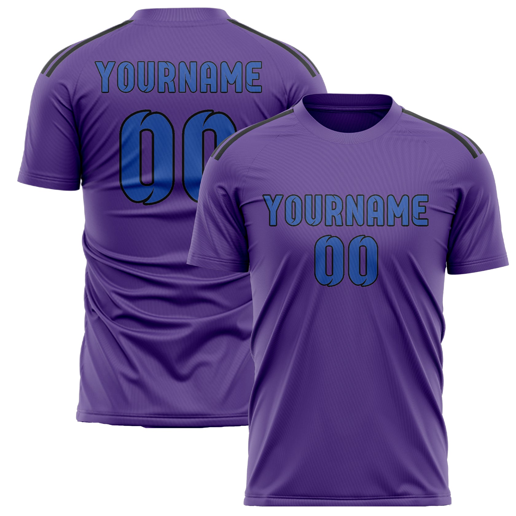 Maillot de football personnalisé violet clair et bleu ciel