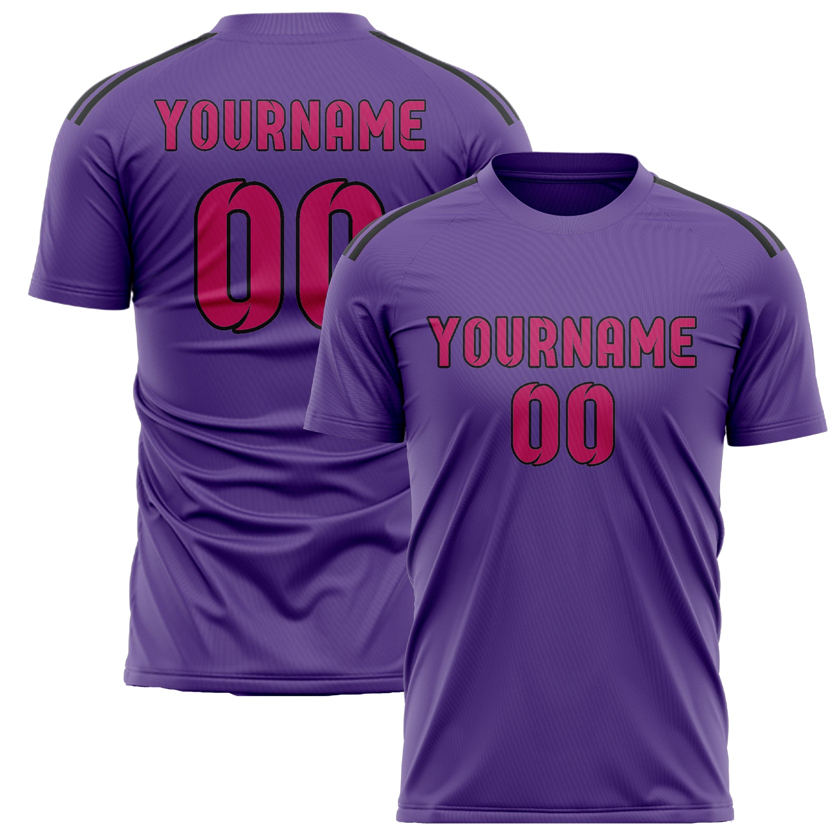 Maillot de football personnalisé rose et violet clair