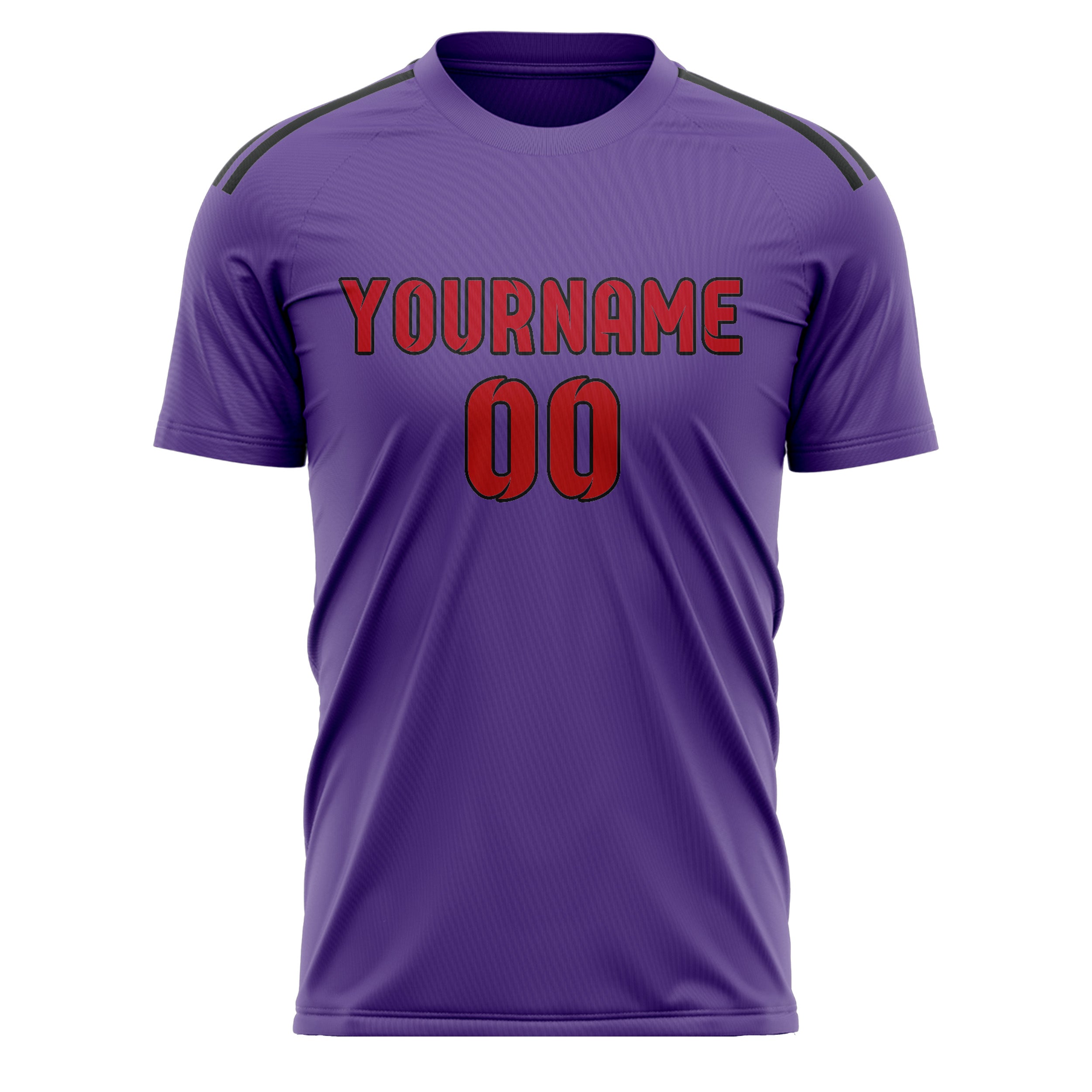 Maillot de football personnalisé violet clair et rouge
