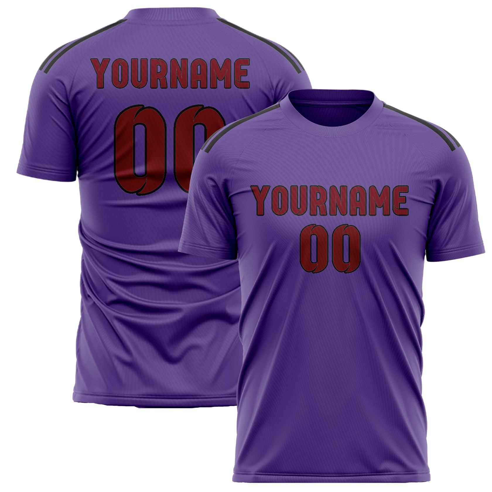 Maillot de football personnalisé violet clair et rouge cramoisi