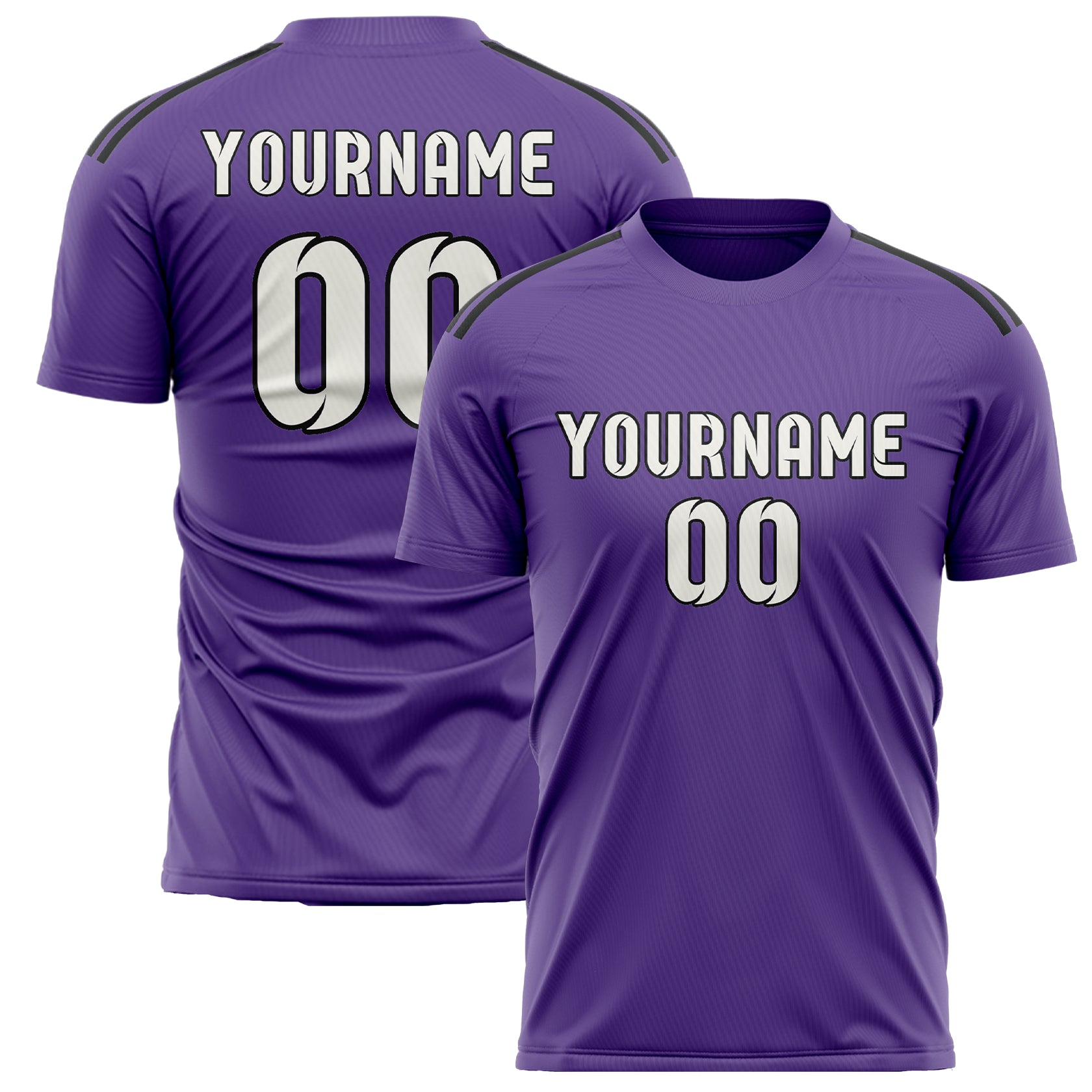 Maillot de football personnalisé violet clair et blanc