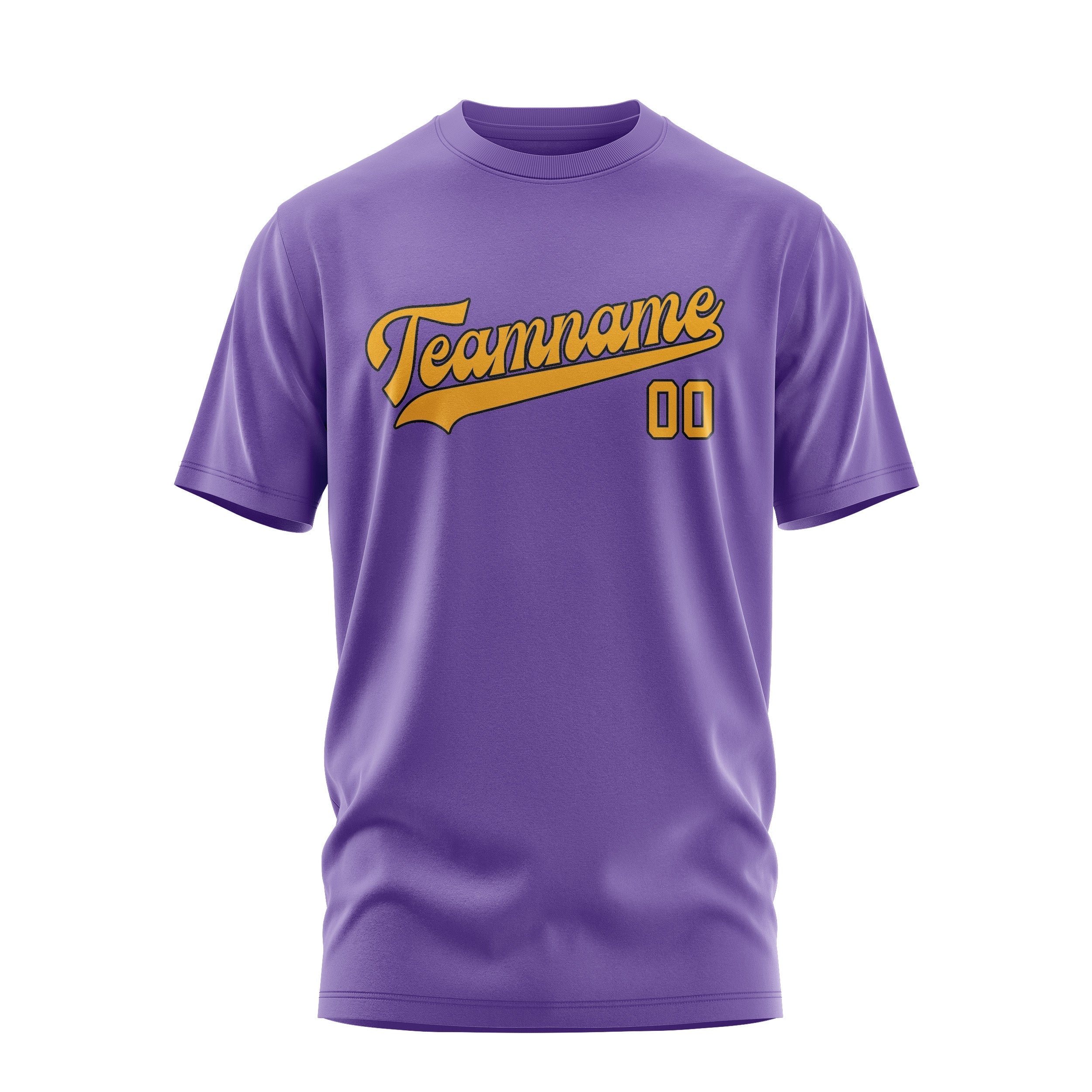 T-shirt personnalisé violet clair et jaune