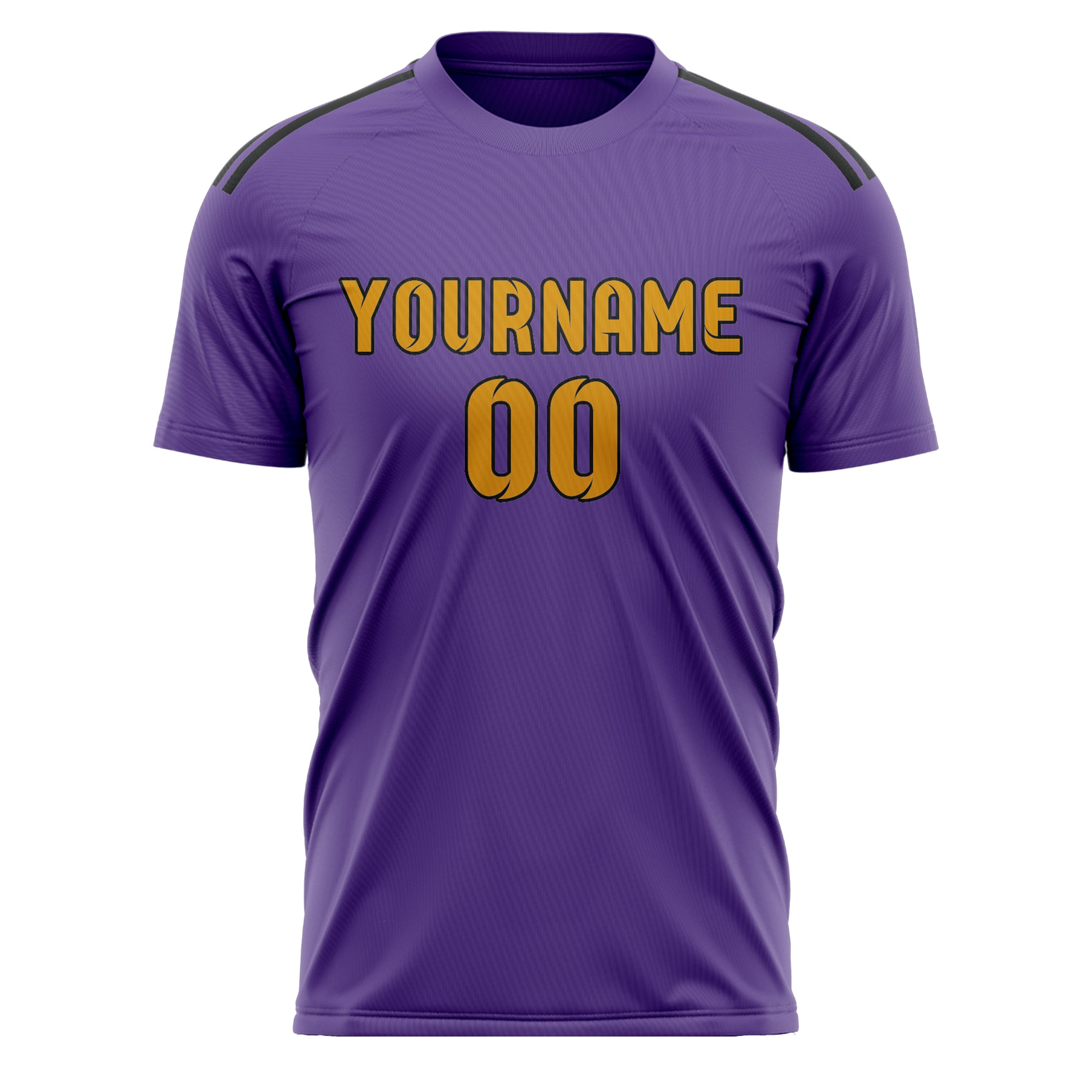 Maillot de football personnalisé violet clair et jaune