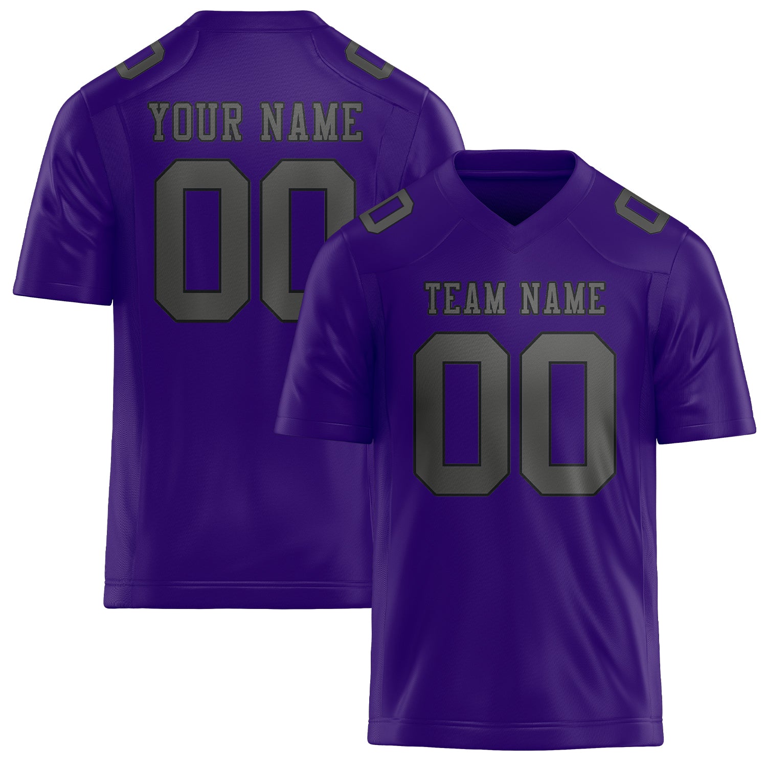 Maillot de football personnalisé violet clair et gris foncé