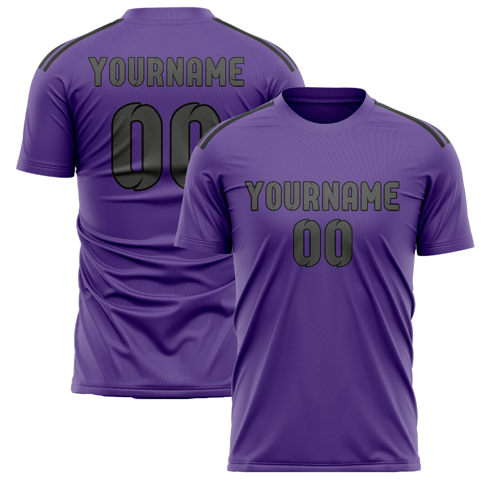 Maillot de football personnalisé violet clair et gris foncé