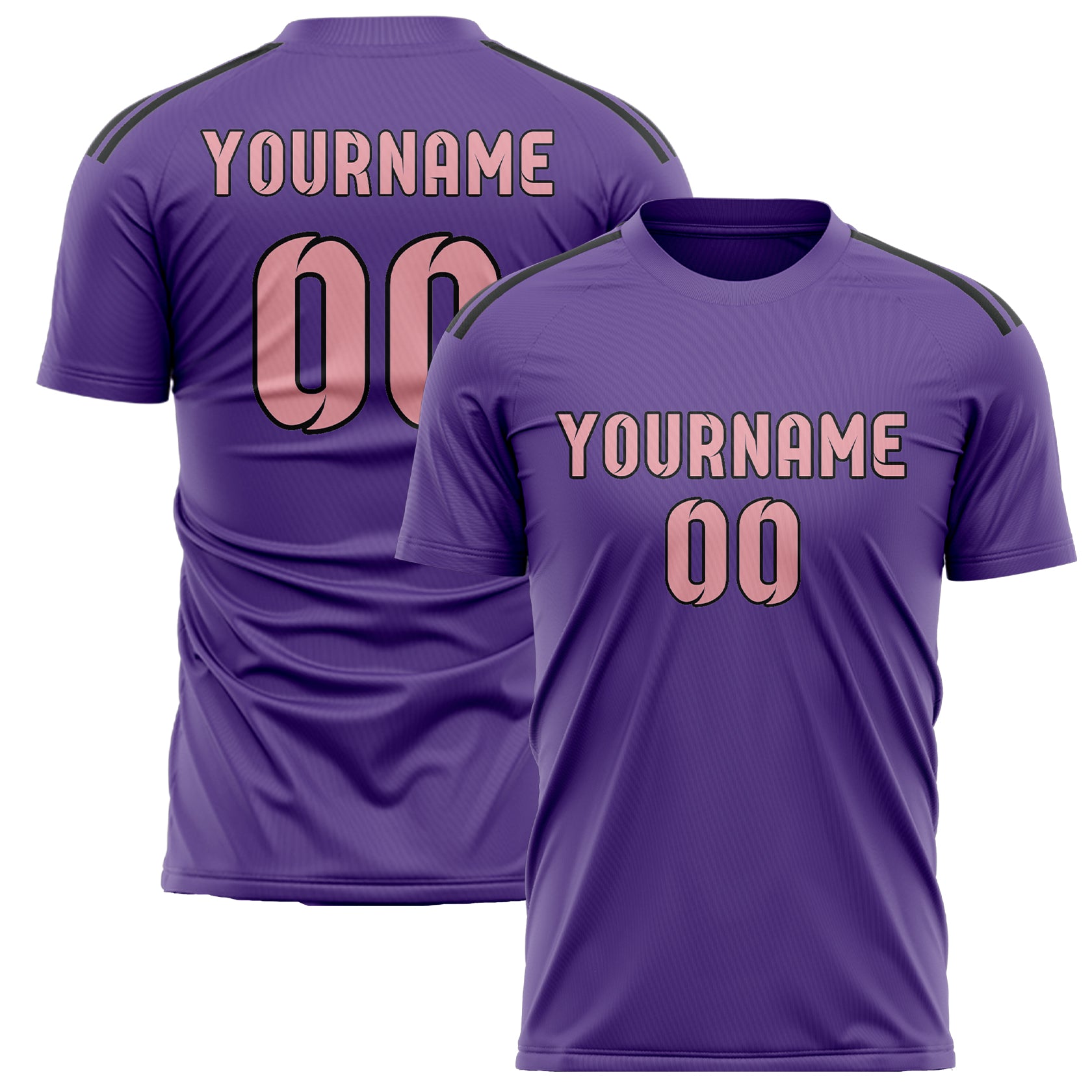 Maillot de football personnalisé violet clair et rose clair