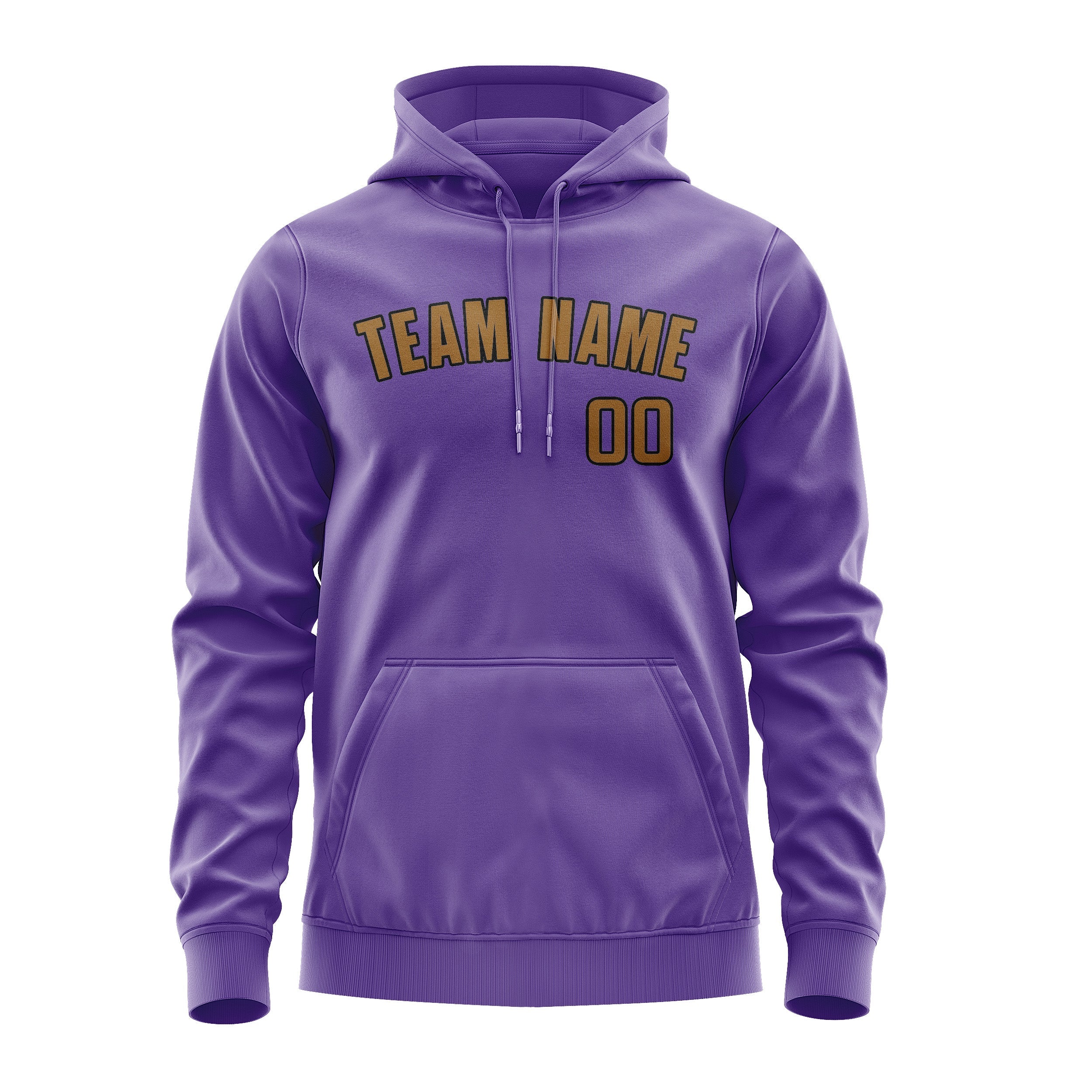 Sweat à capuche kaki violet clair personnalisé 