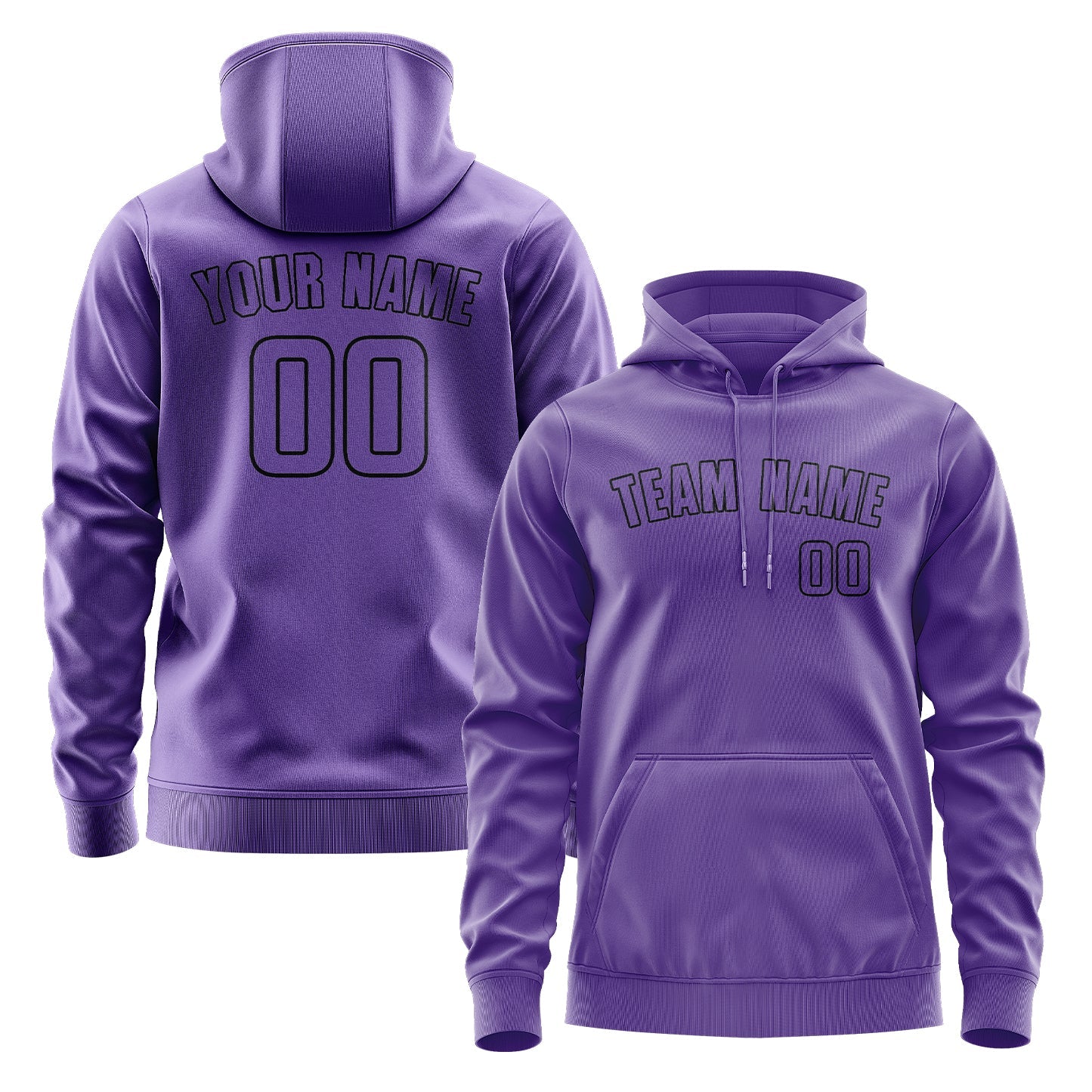 Sweat à capuche violet clair personnalisé