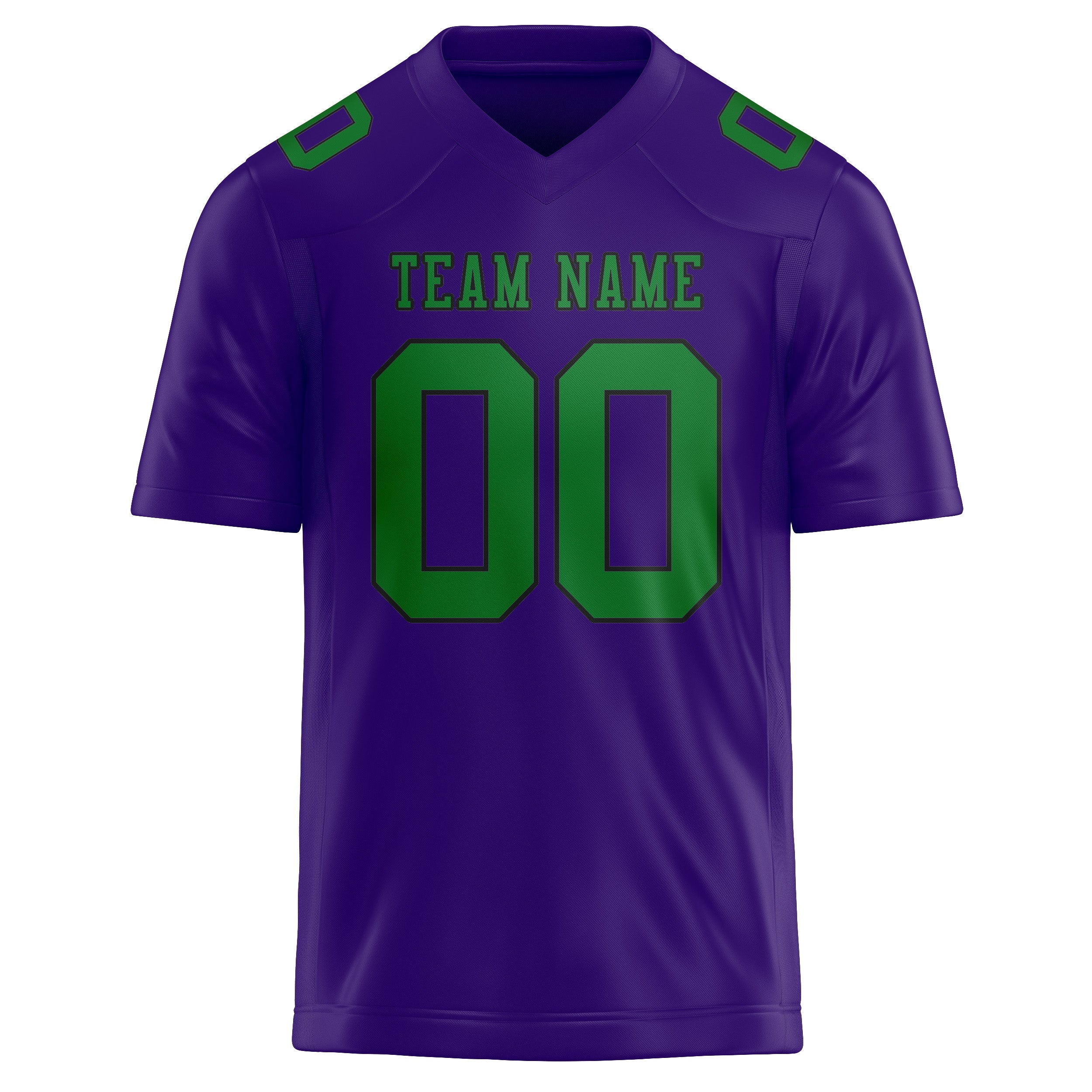 Maillot de football personnalisé violet clair et vert émeraude