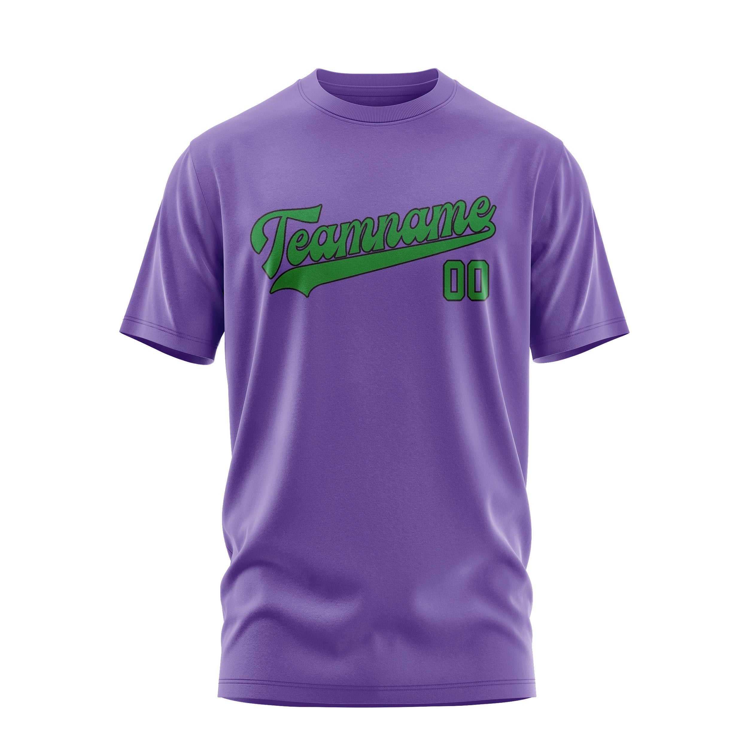 T-shirt personnalisé violet clair et vert émeraude