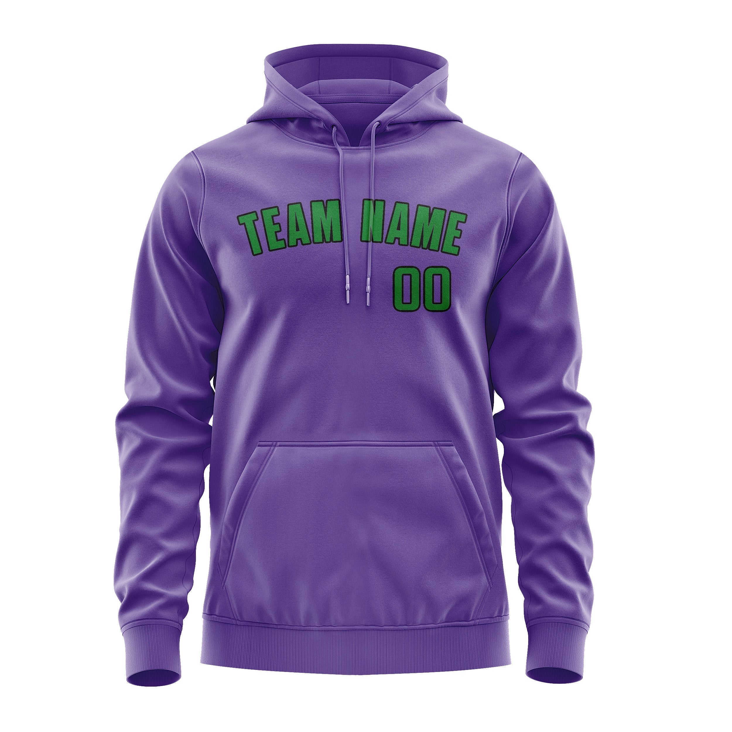 Sweat à capuche personnalisé violet clair et vert émeraude 