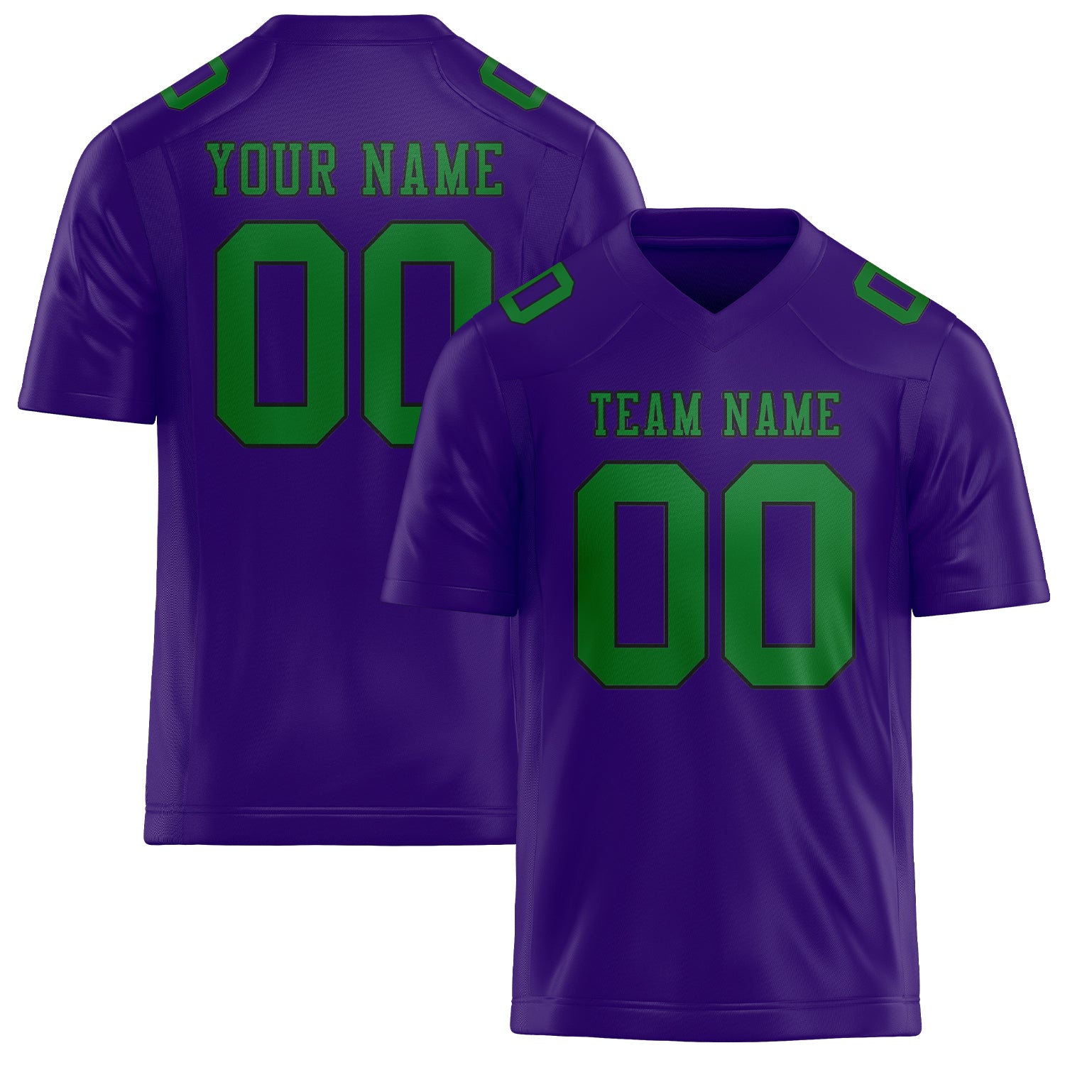 Maillot de football personnalisé violet clair et vert émeraude