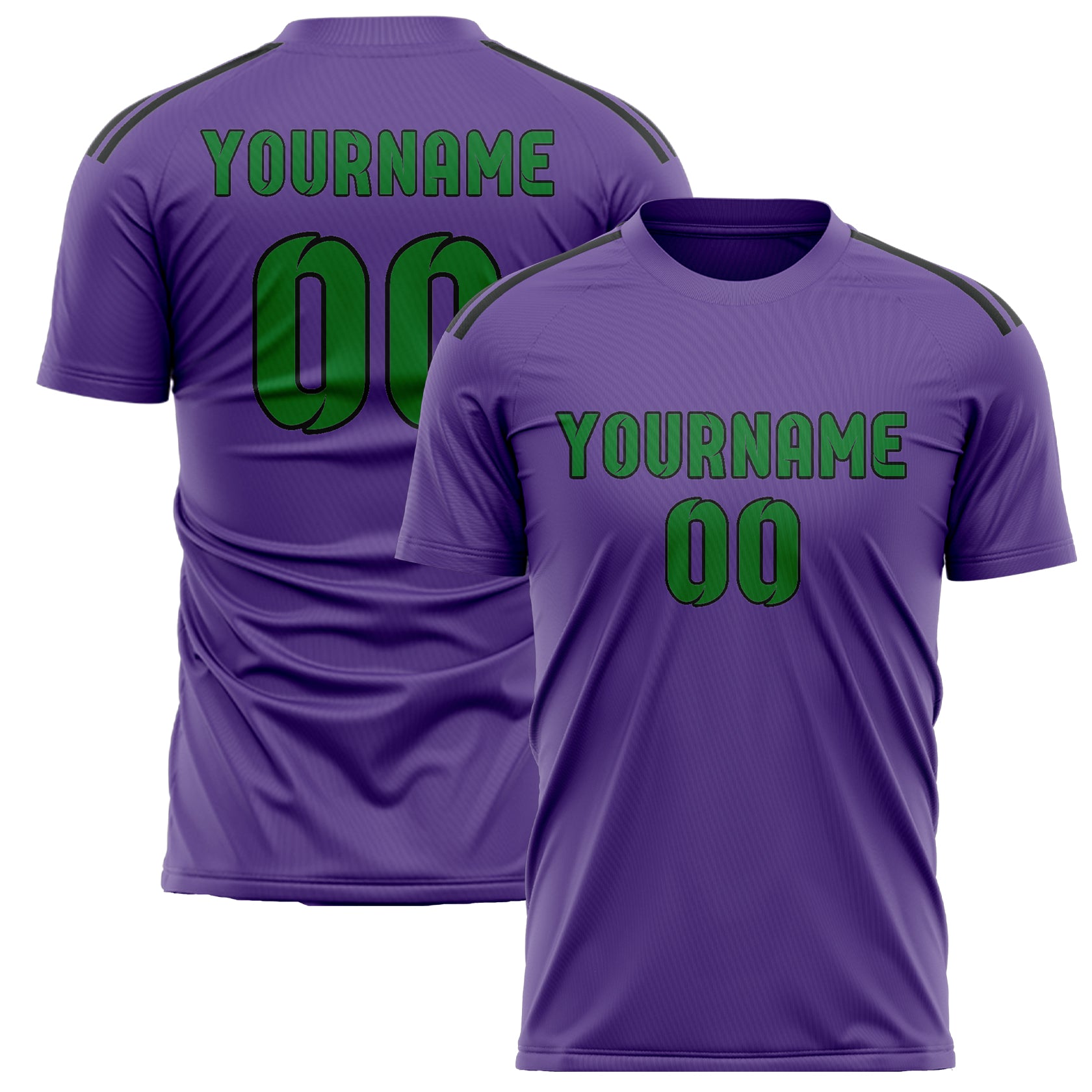 Maillot de football personnalisé violet clair et vert émeraude