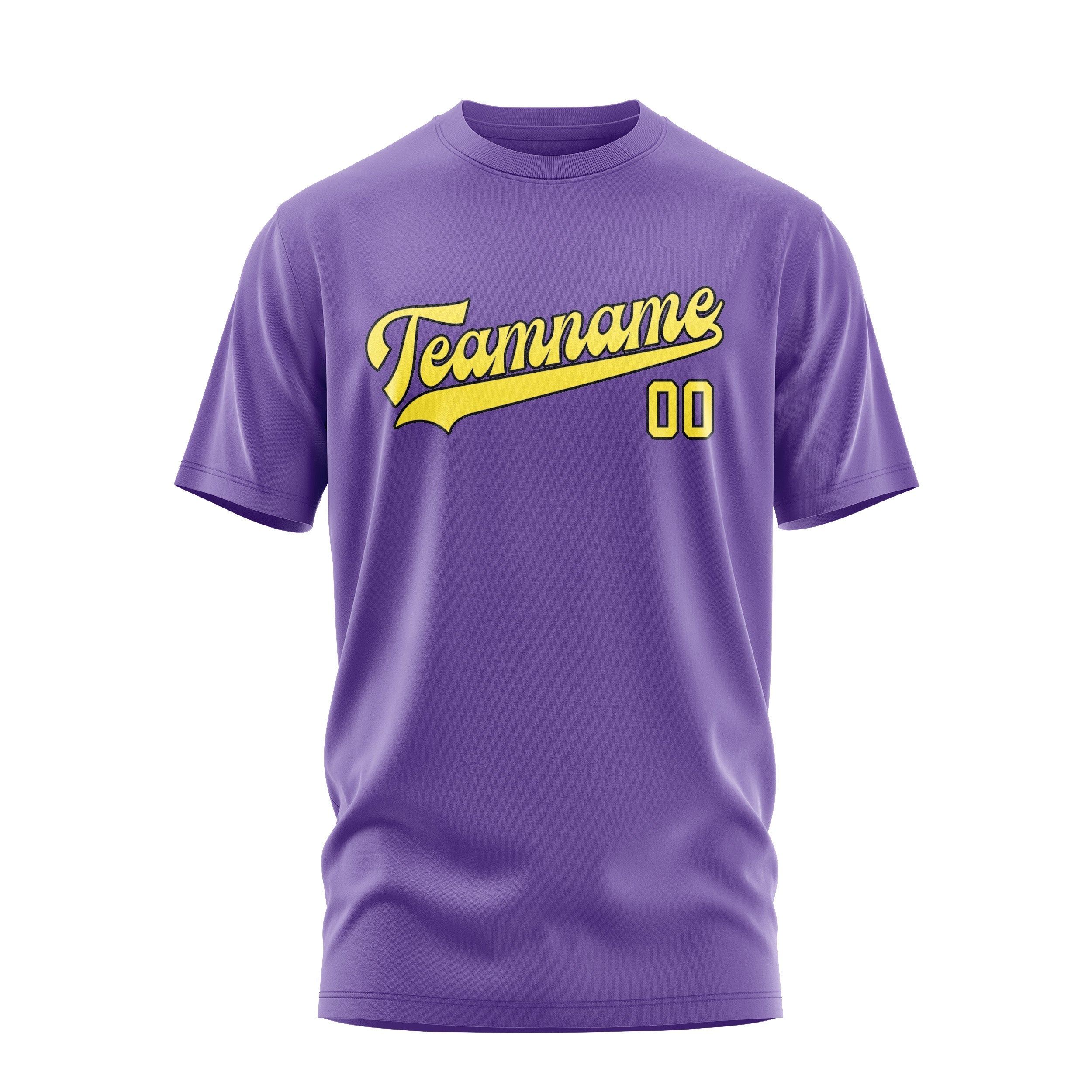 T-shirt personnalisé violet clair et jaune clair