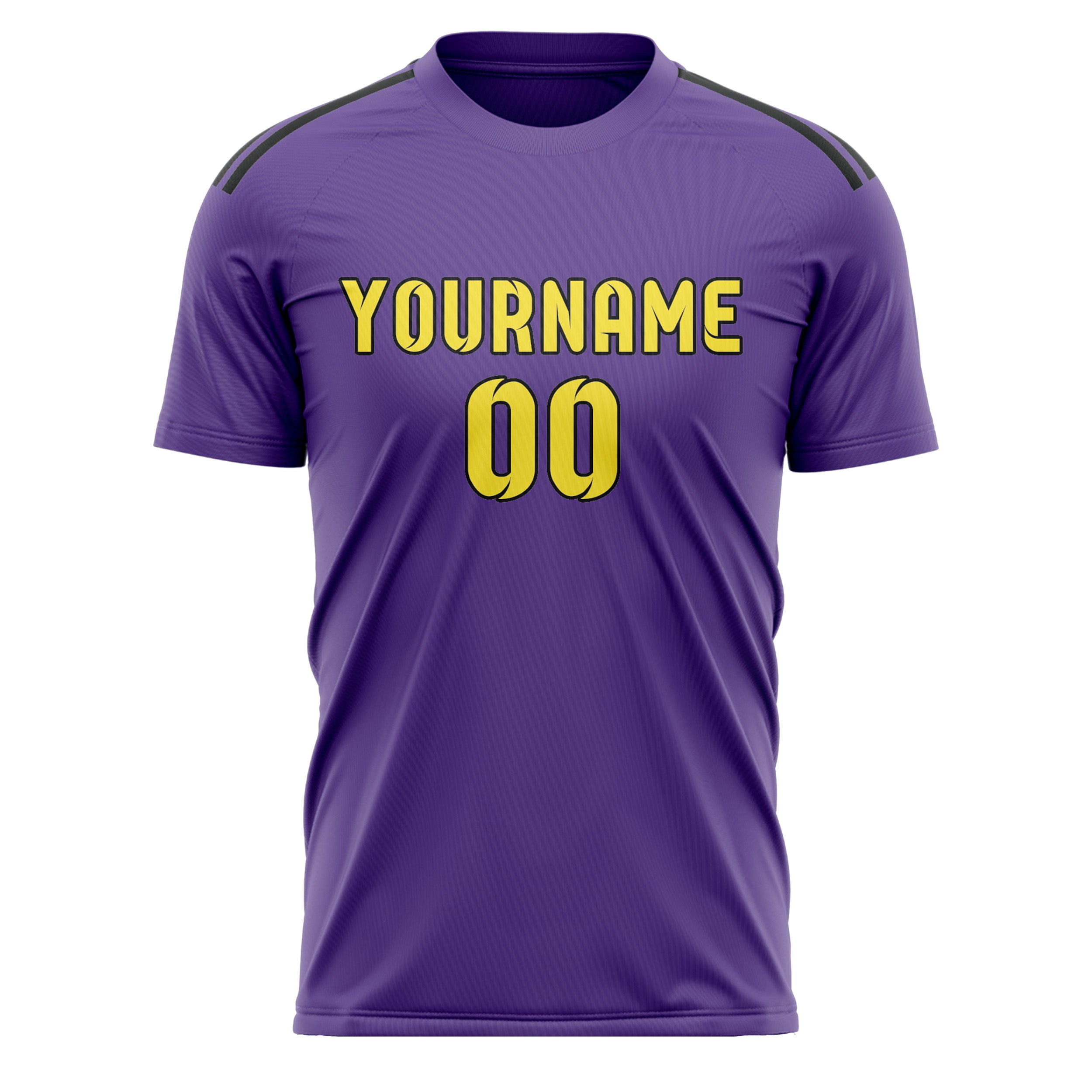 Maillot de football personnalisé violet clair et jaune clair
