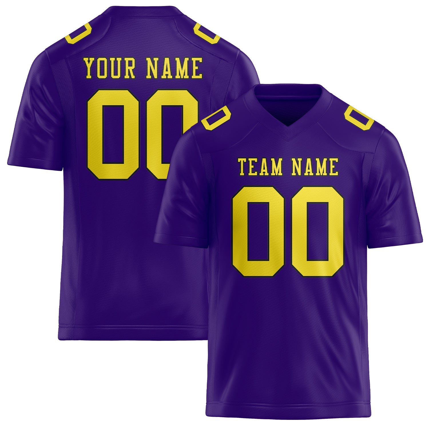Maillot de football personnalisé violet clair et jaune clair
