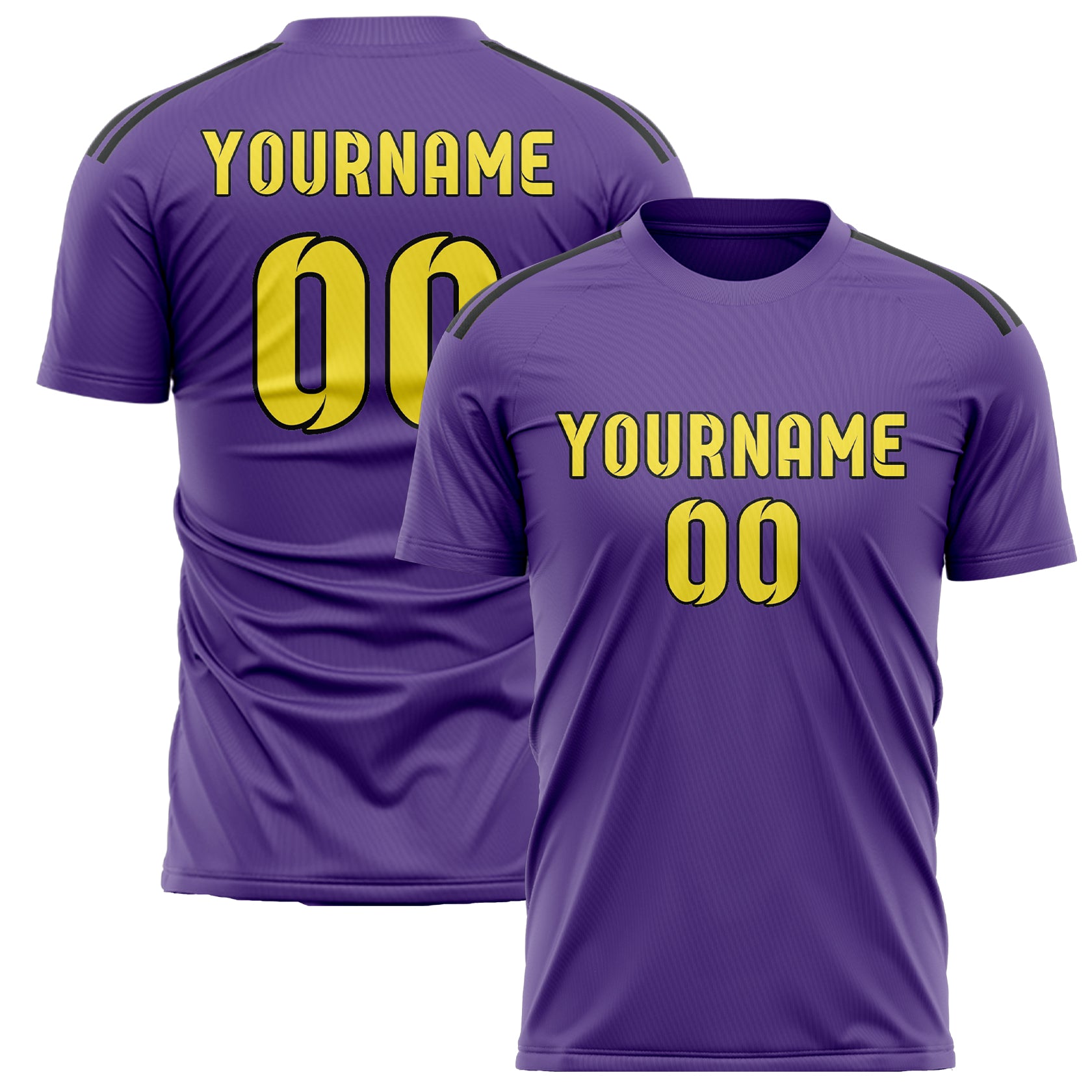 Maillot de football personnalisé violet clair et jaune clair